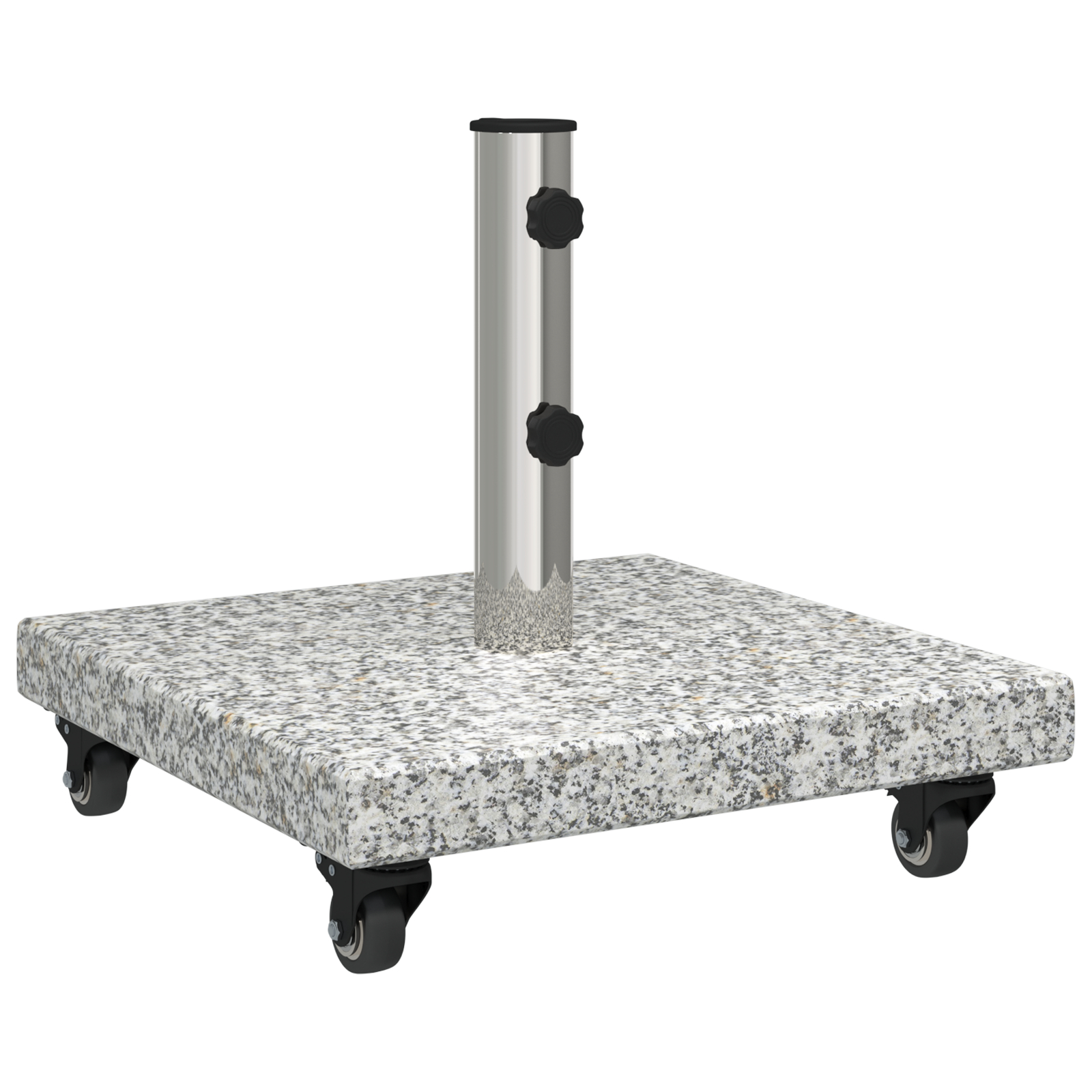 vidaXL Baza de parasol cu roți  pentru stâlpi Ø38/48mm Gri granit 30 kg Pătrată