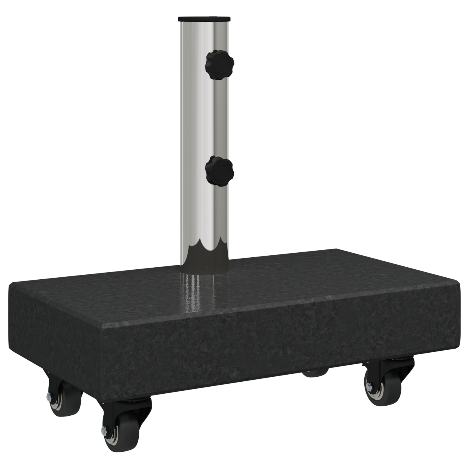 vidaXL Bază de umbrela cu roți  pentru stâlpi Ø38/48mm Negru Granit 25 kg Dreptunghiular