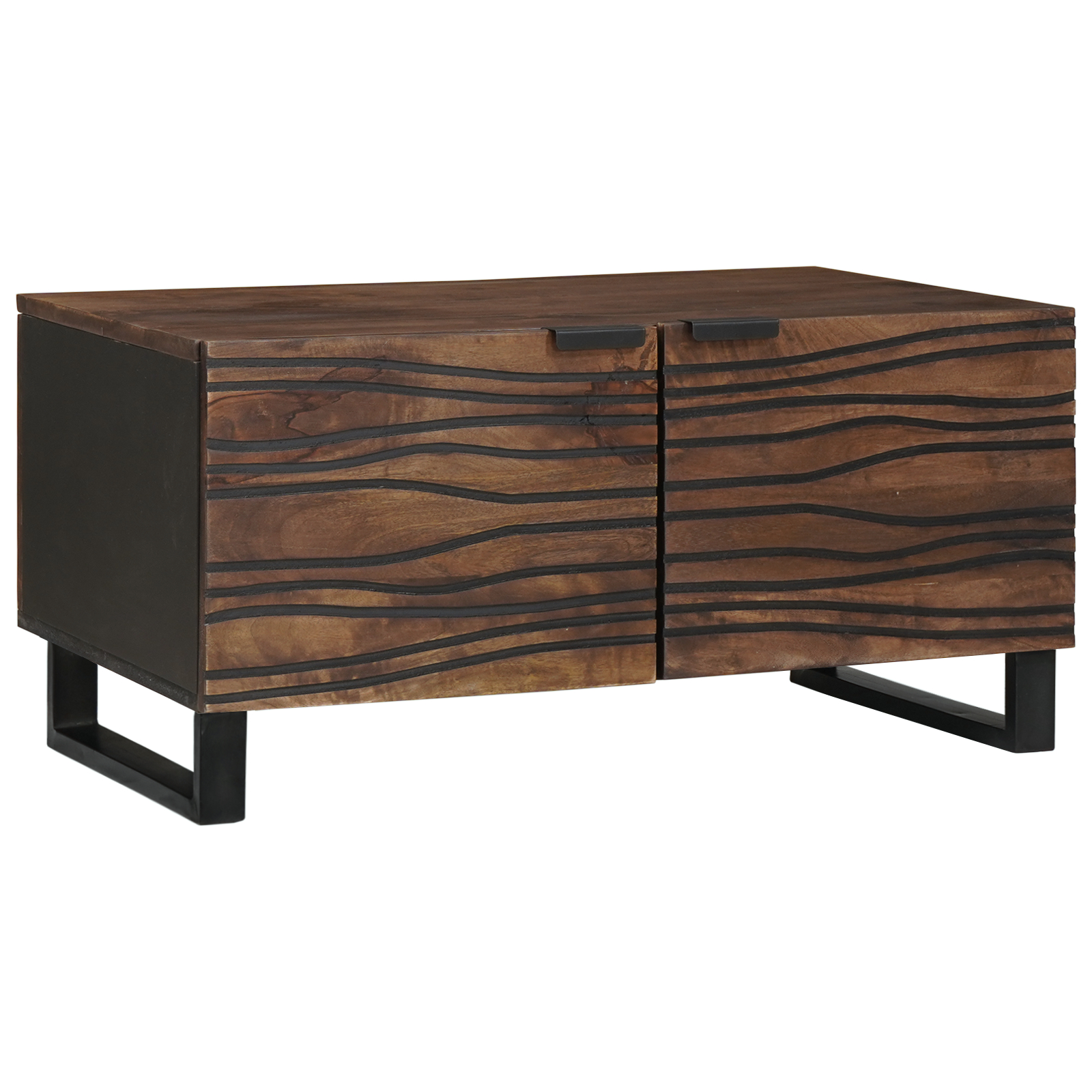 Couchtisch 80x50x40 cm Massivholz und Spanplatte