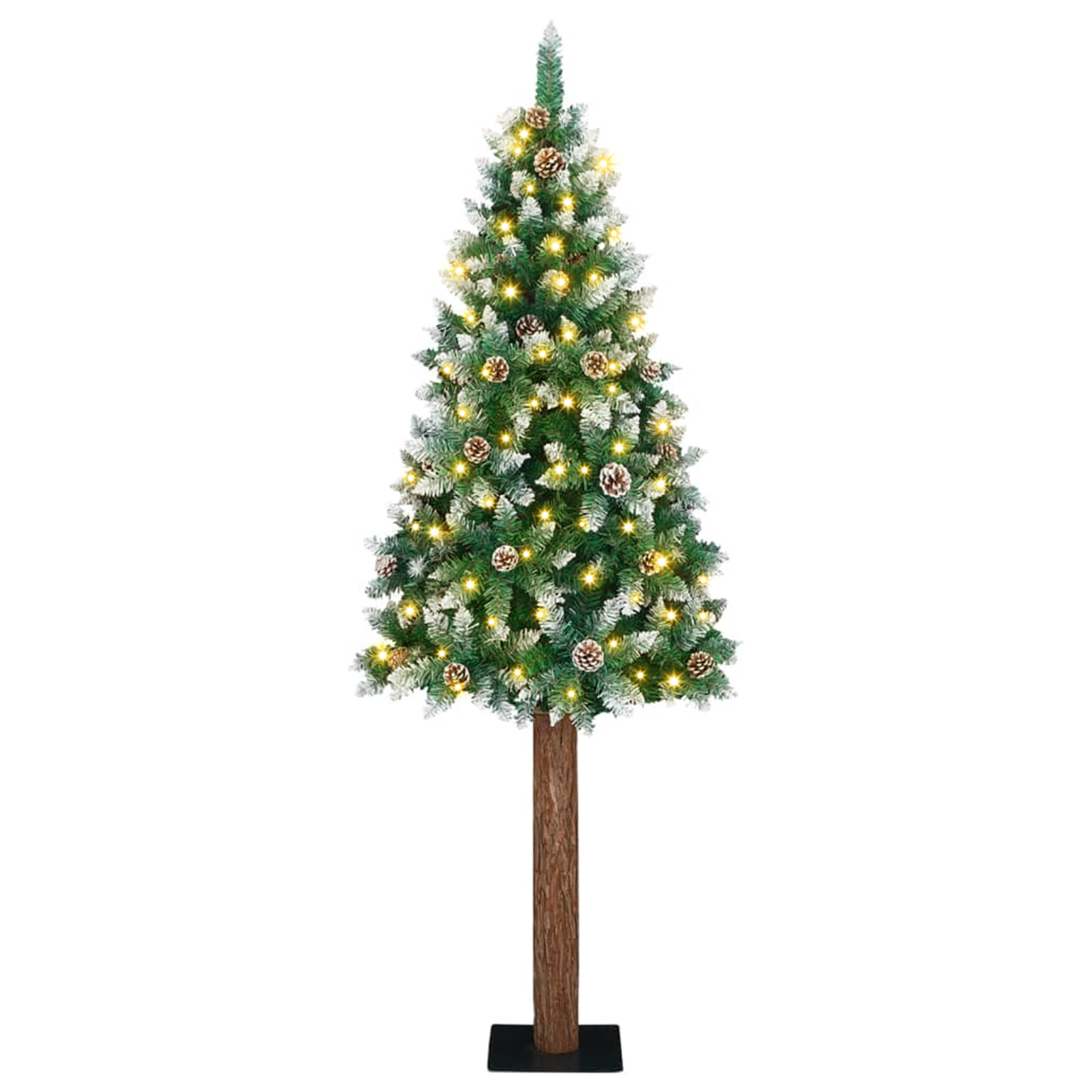 vidaXL Smalle kerstboom met 300 LED's Groen 210 cm PVC