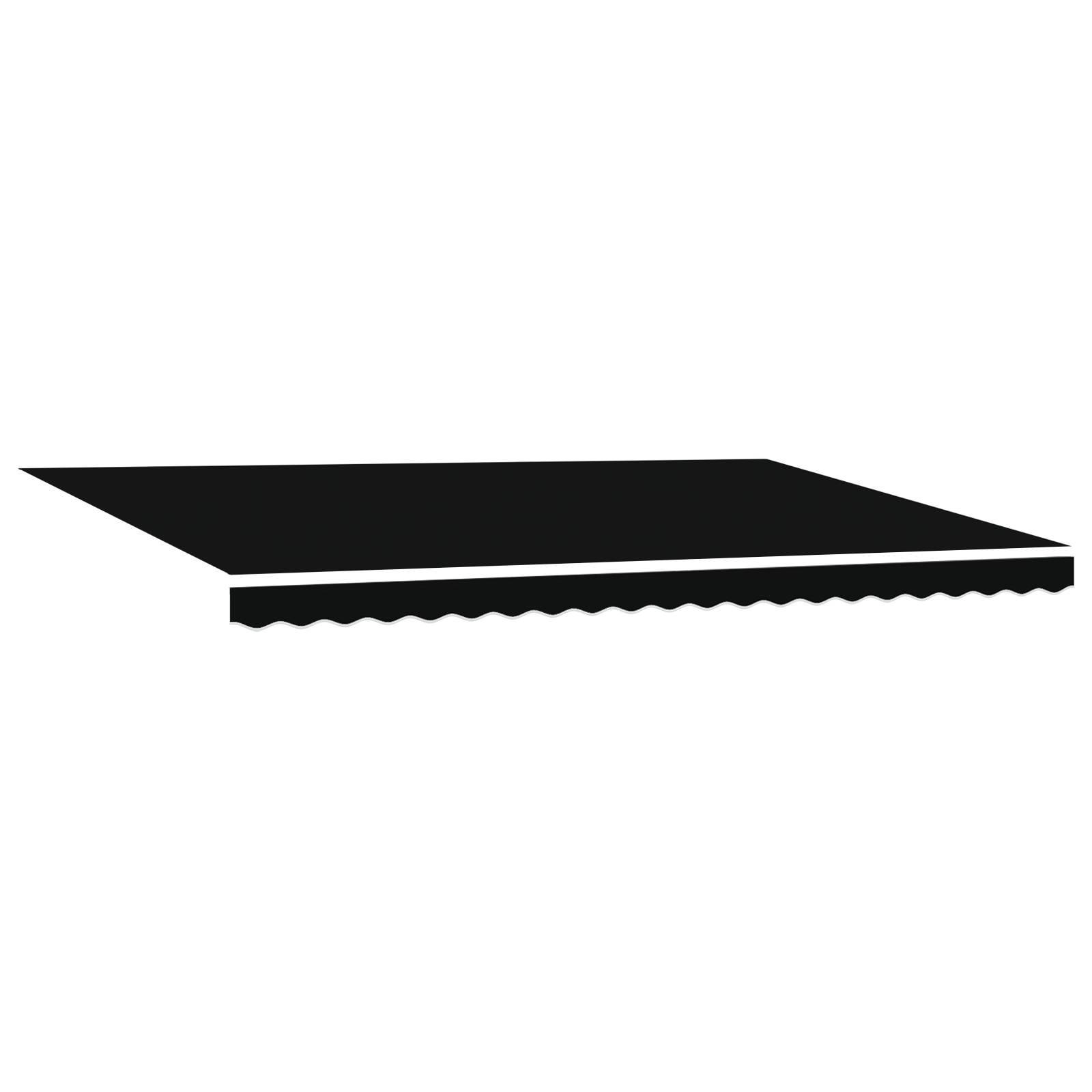 vidaXL Ročna retraktibilna tenda Črna 500x300 cm, vidaXL Tenda zamenjava tkanine za okvir 5x3 m Črna - Image 5