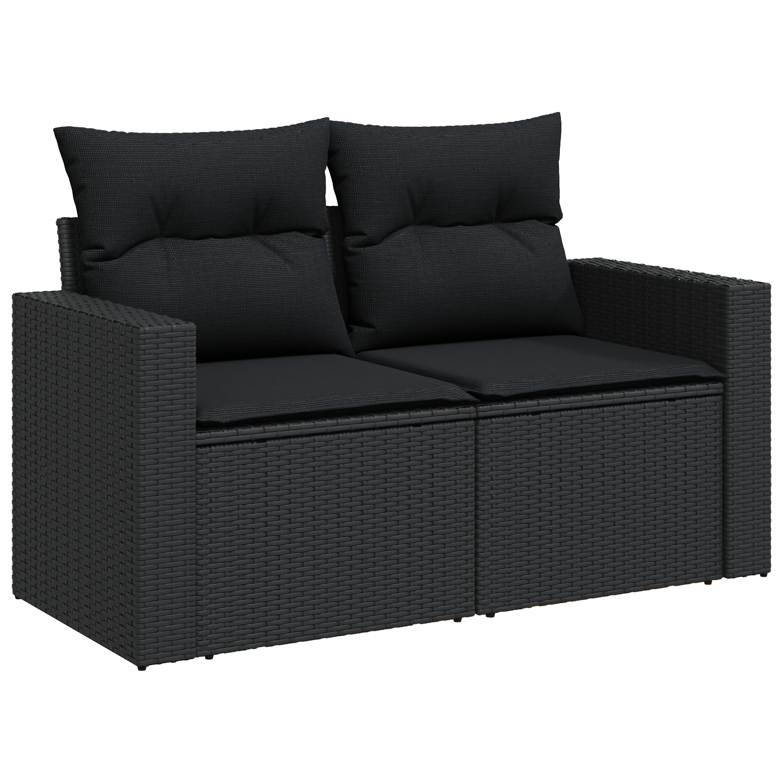 vidaXL 9-delni vrtni kavč set z blazinami črnega poly ratana, vidaXL 3-delni vrtni jedilni set z blazinami črnega poly ratana - Image 5