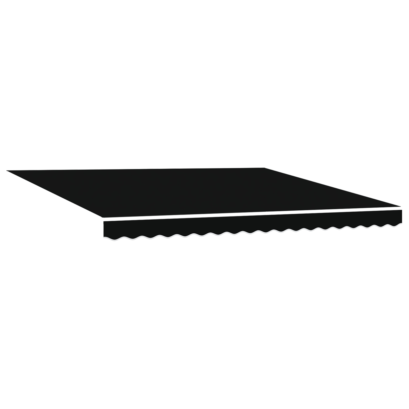 vidaXL ročna retraktibilna tenda Črna 400x300 cm, vidaXL zamenjava tenda za okvir 4x3 m Črna - Image 2