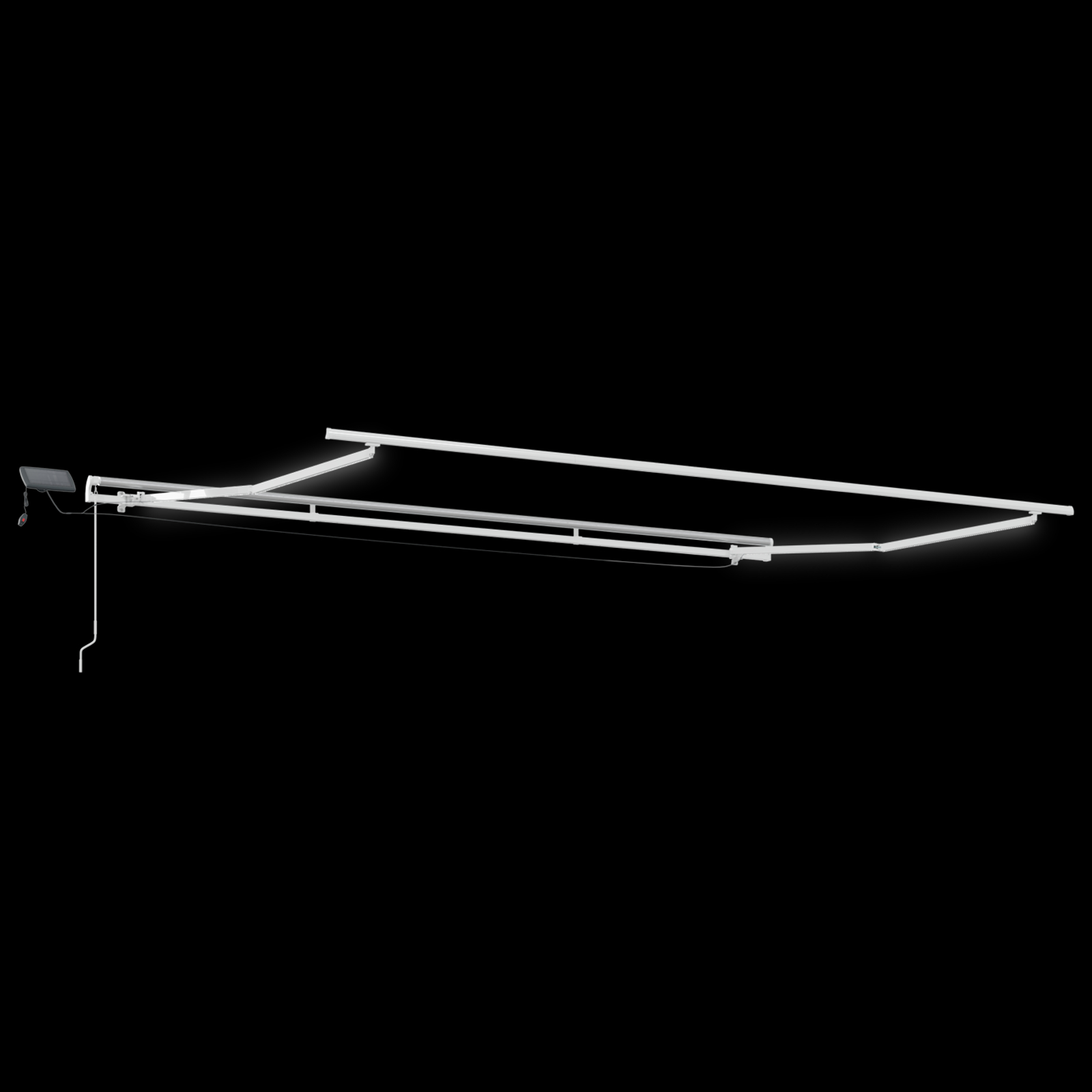 vidaXL Ročna Retraktibilna Tenda z LED Svetlobo Svetlo Siva 450x350 cm, vidaXL Zamenjava Tende za 4.5x3.5 m Okvir Svetlo Siva - Image 8