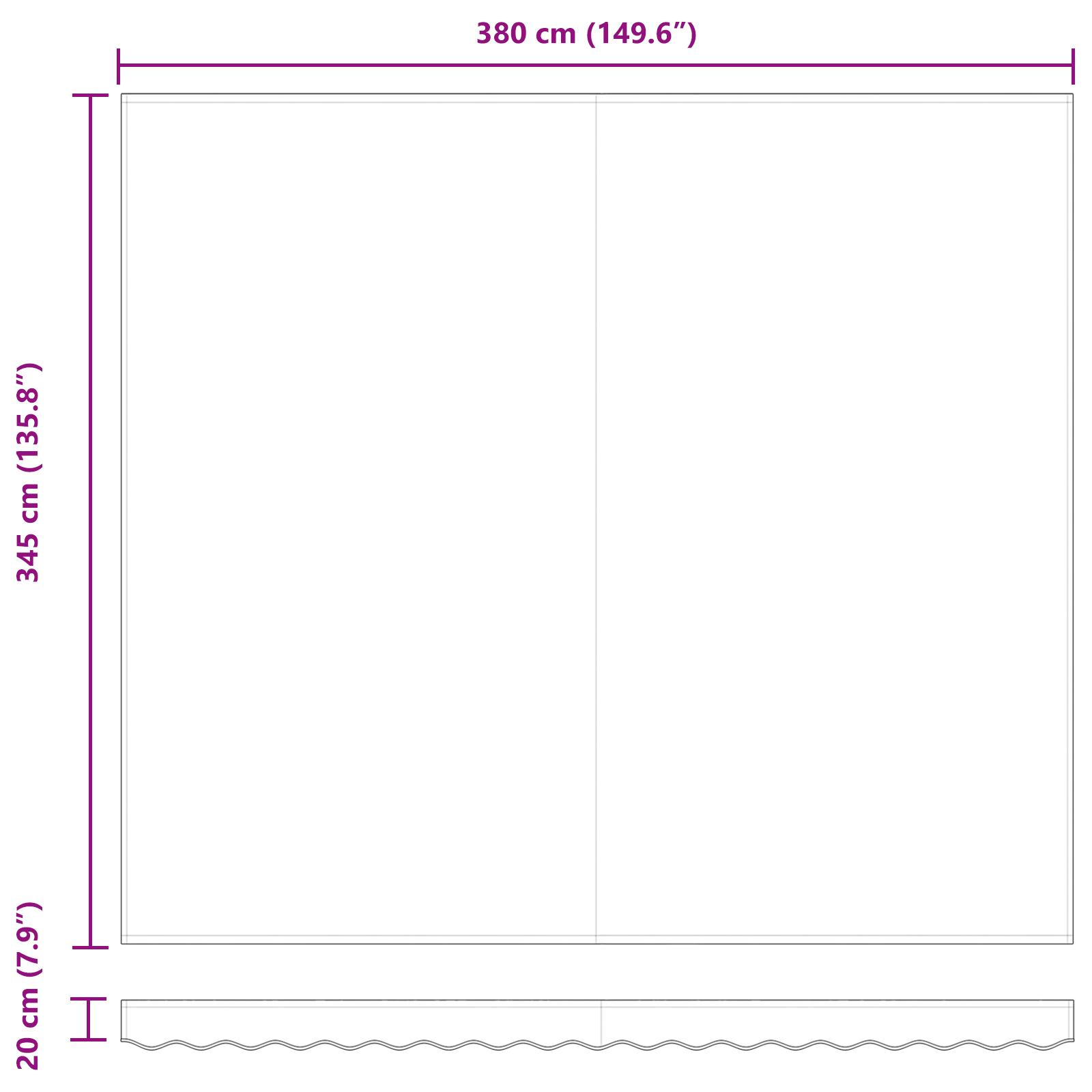 Marchiza Automată Retractabilă Albă 400x350 cm, Material de Înlocuire pentru Marchiză  pentru Cadru de 4x3.5 m Alb [11]