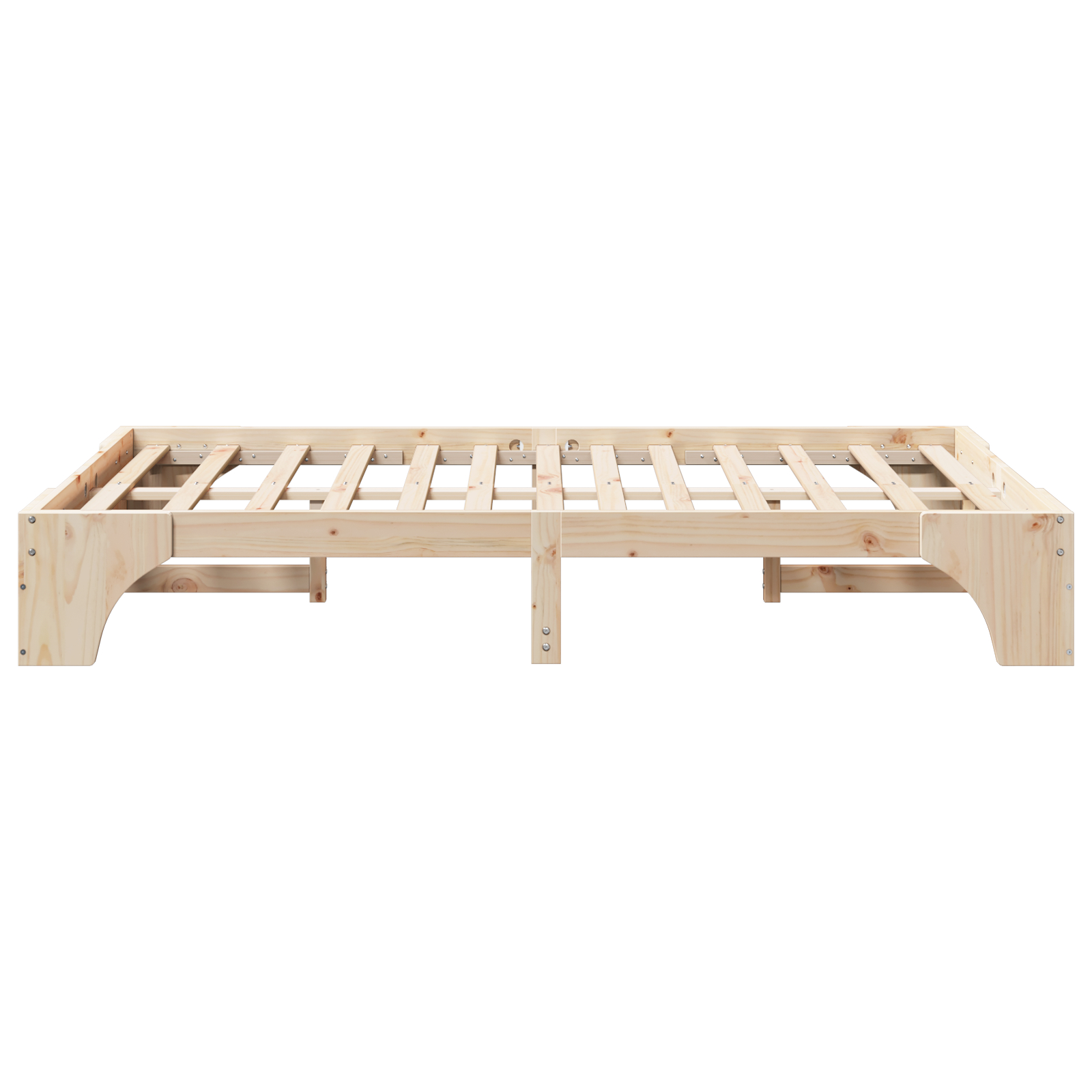 Cadru de pat Natural Lemn masiv de pin 135 x 190 cm Durabil [7]