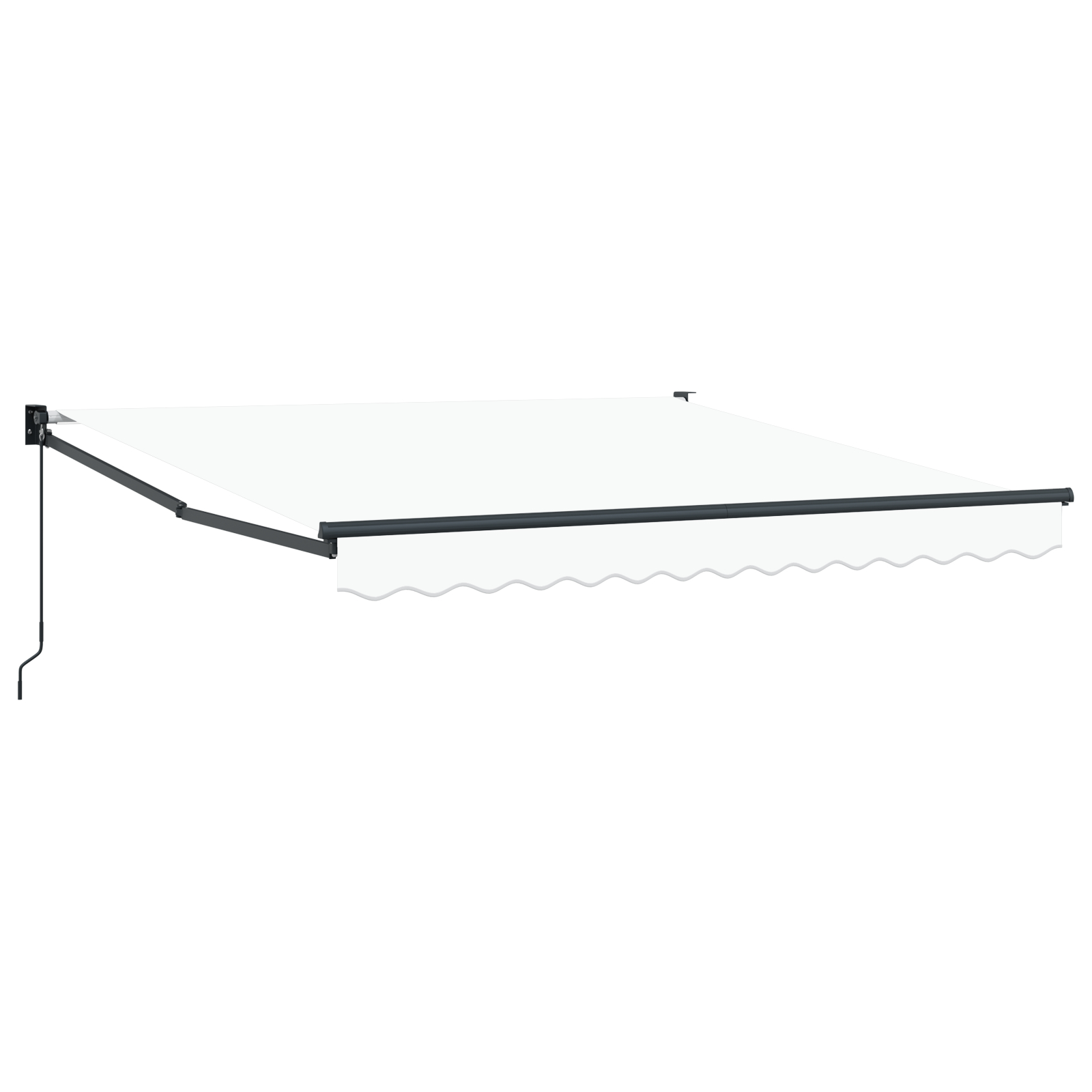 vidaXL Marchiză retractabilă manuală albă 350x250 cm,  Material de înlocuire pentru marchiză 3.5x2.5 m alb