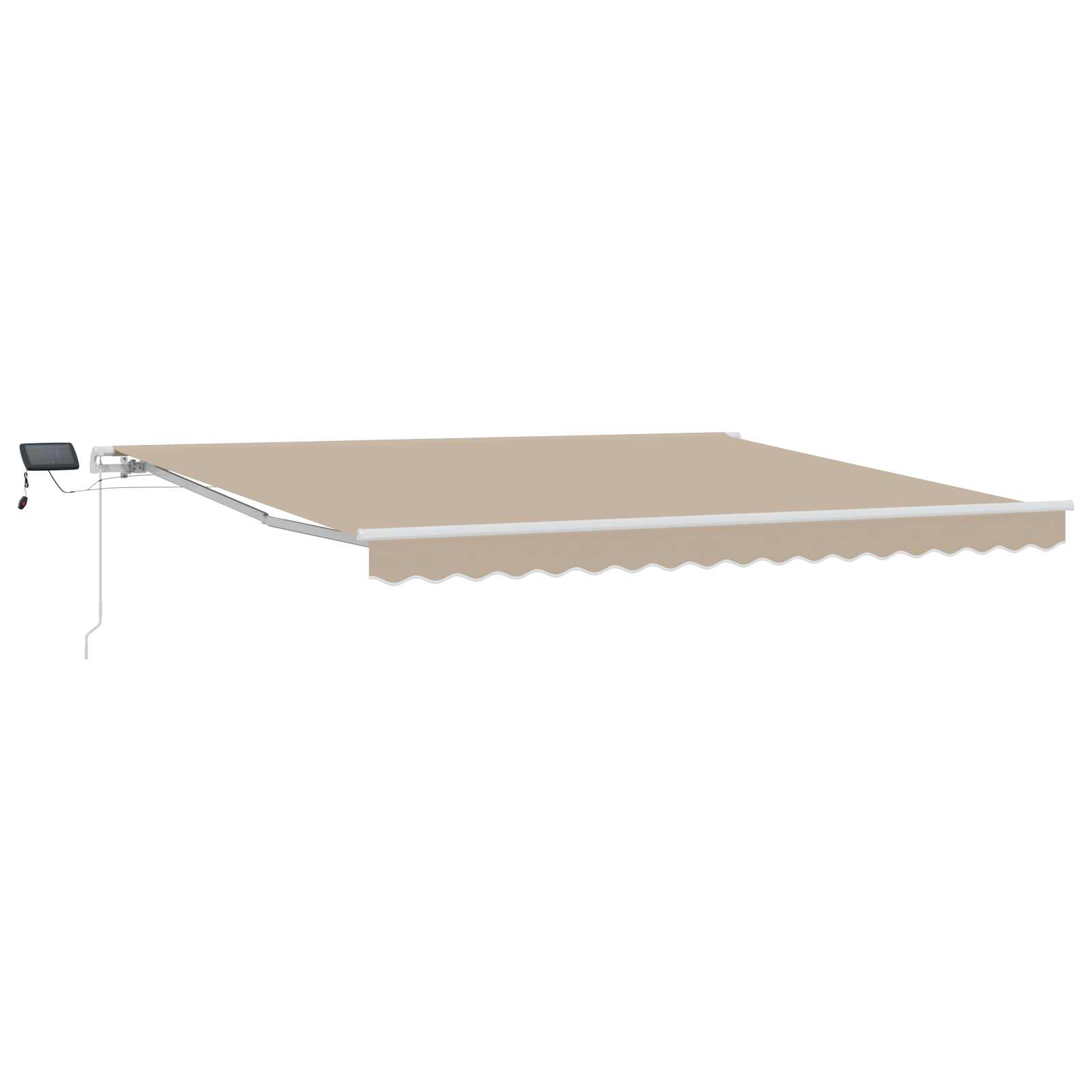 Thumbnail - vidaXL manuelle einziehbare Markise mit LED Beige 400x300 cm, Markisen Austauschstoff für 4x3 m Gestell Beige