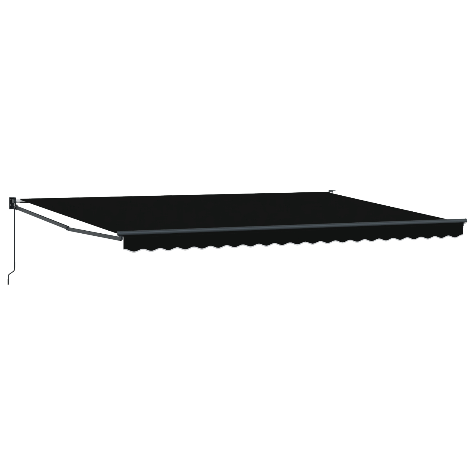 vidaXL Ročna retraktibilna tenda Črna 500x300 cm, vidaXL Tenda zamenjava tkanine za okvir 5x3 m Črna - Image 2
