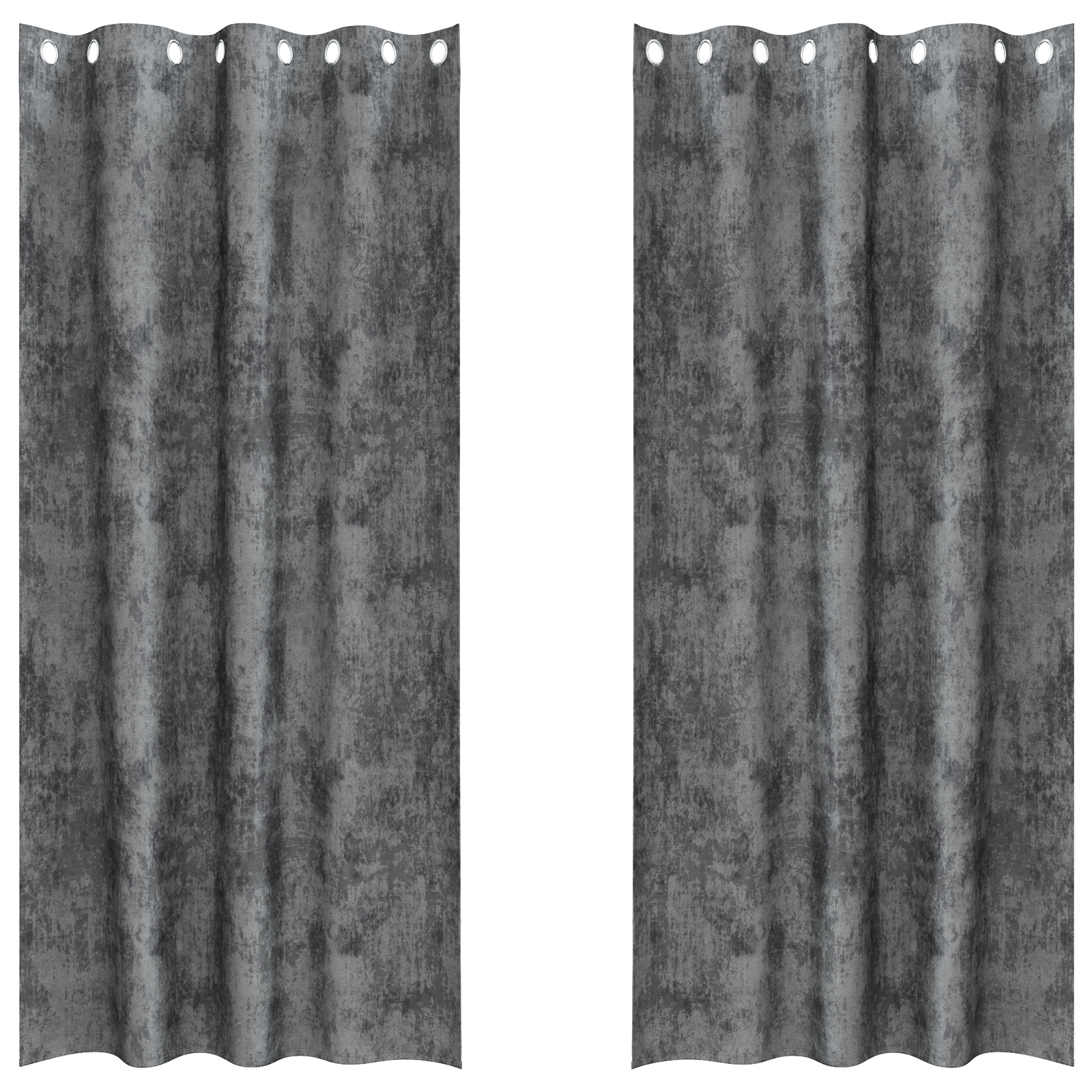 Plišane Zavjese 2 kom s Očima Sive 225x140 cm - Slika 2