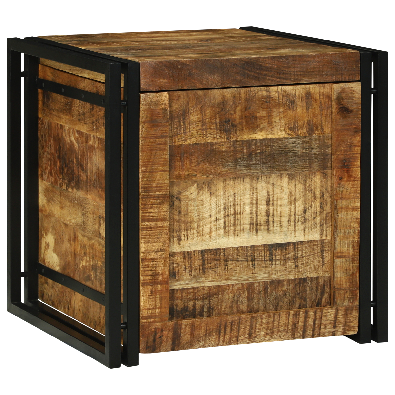 Storage Box 50x50x50 cm Solid Rough Wood Mango