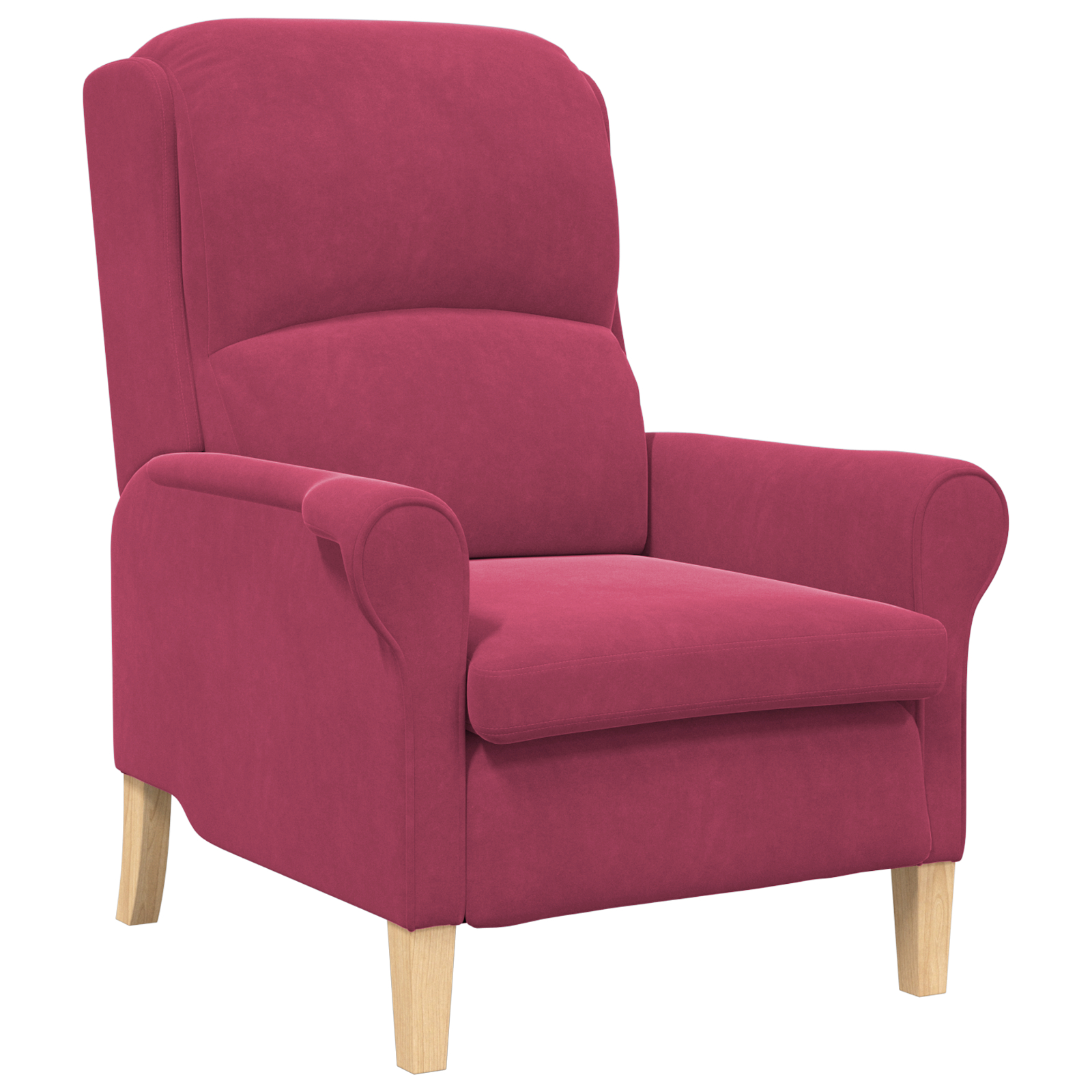vidaXL Bordo naslanjač Bordo Poliester z lesenimi nogami Standardna - Image 2