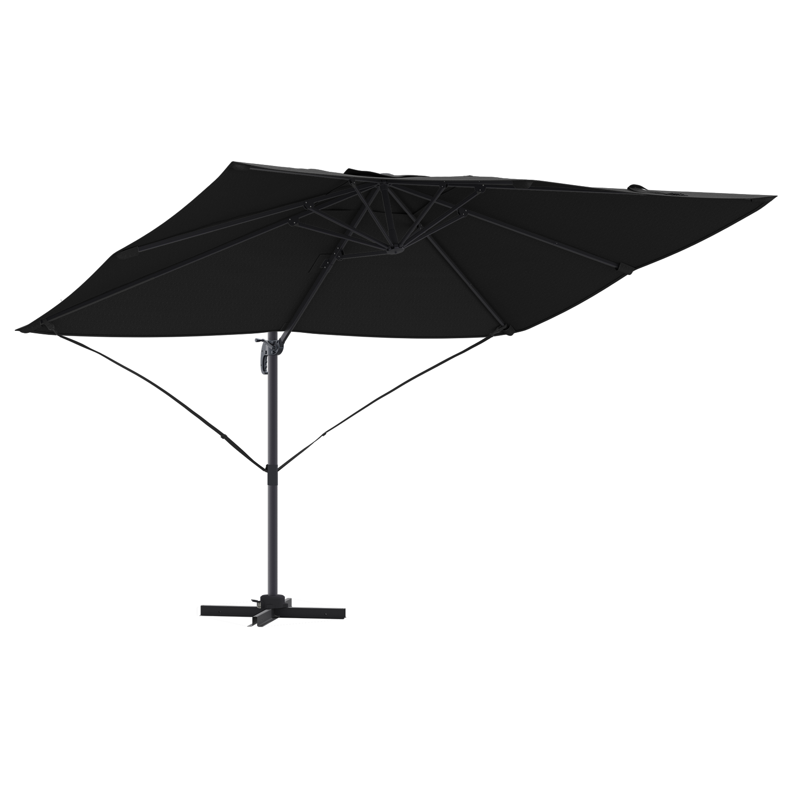 Thumbnail - vidaXL Cantilever-Sonnenschirm Schwarz Polyester mit Metallrahmen Groß