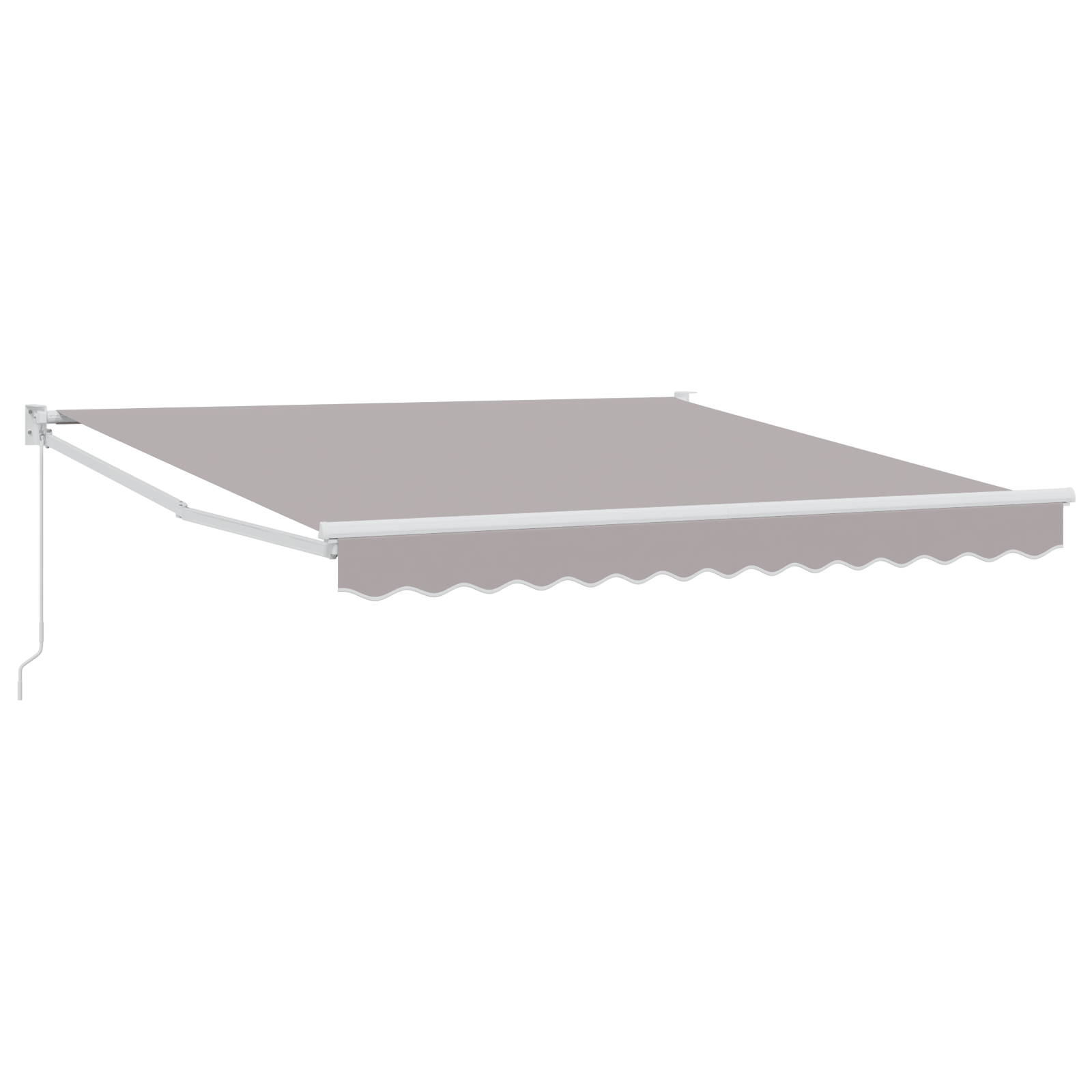 vidaXL Ročna Retraktibilna tenda Svetlo Siva 300x250 cm, vidaXL Zamenjava platna za 3x2.5 m okvir Svetlo Siva - Image 2