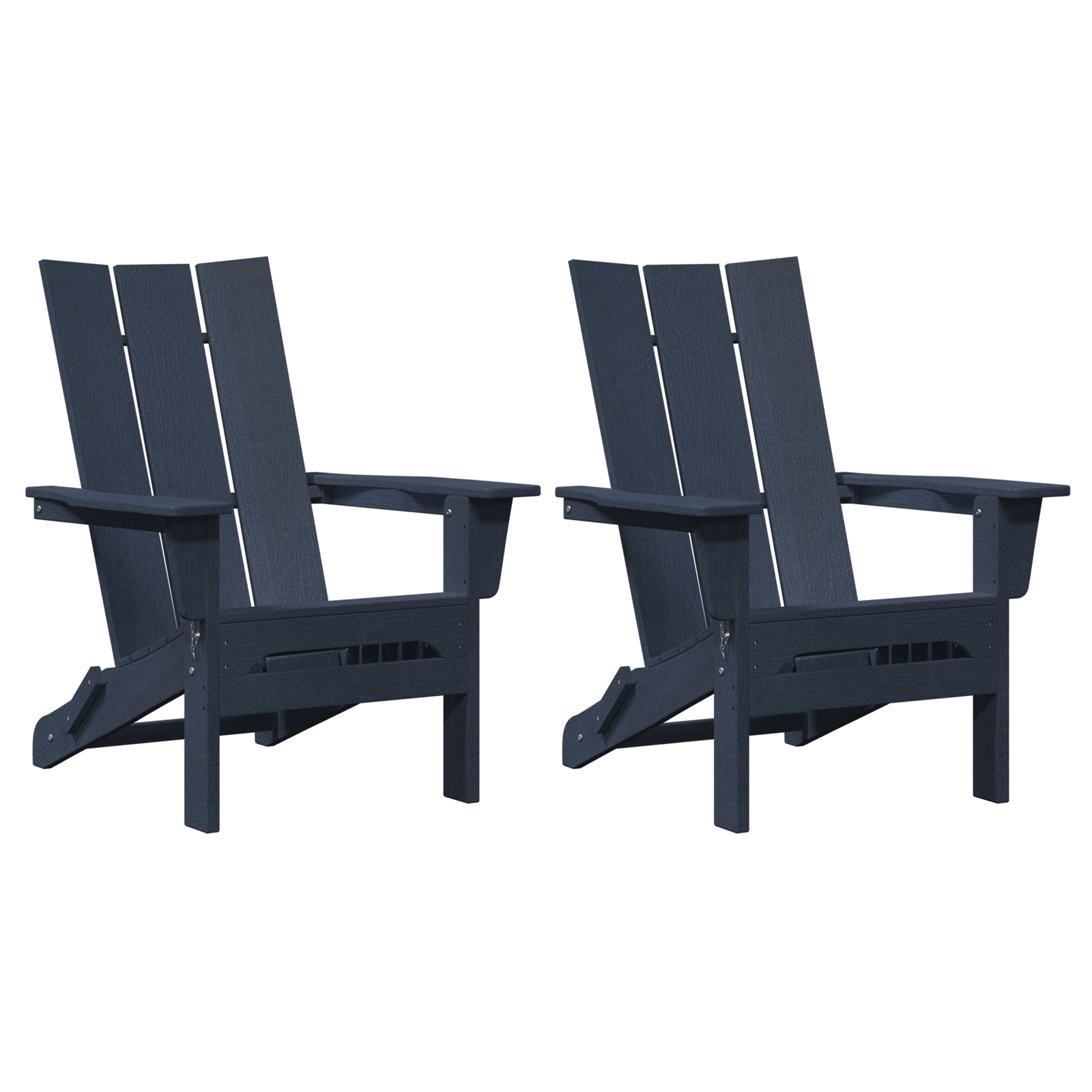Thumbnail - vidaXL Faltbare Adirondack Stühle 2 Stück Marineblau 74.5x80.5x90 cm HDPE, Faltbarer Adirondack Stuhl Marineblau 74.5x8...