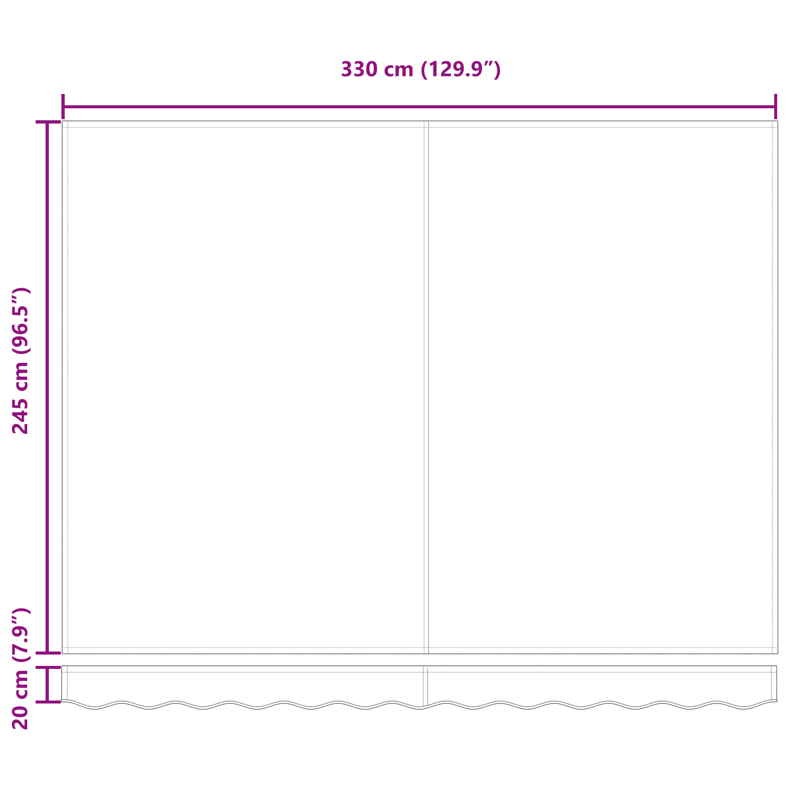 Marchiză retractabilă automatică roșie cu dungi 350x250 cm [11]