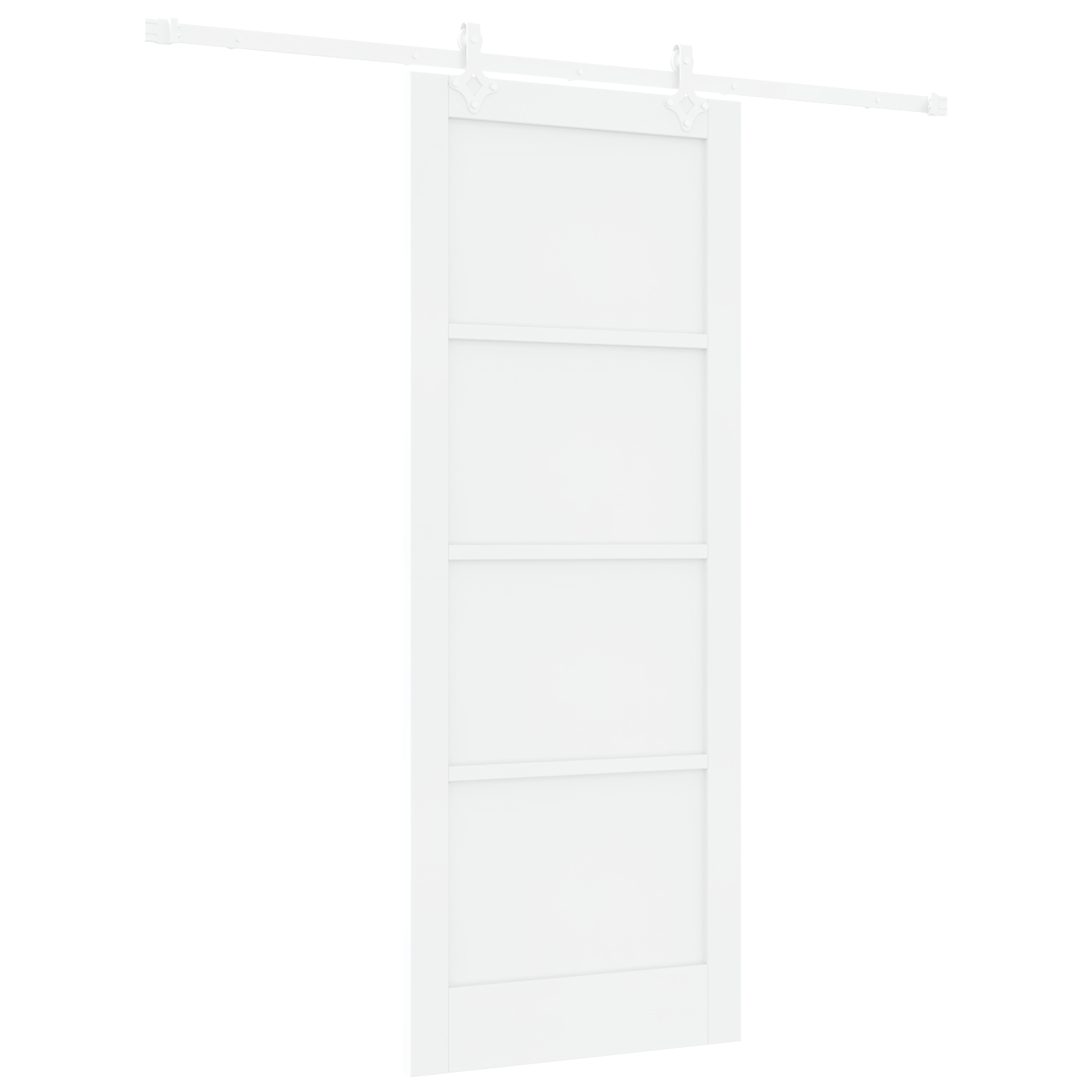 vidaXL Ușă glisantă  cu set de accesorii alb 83x211 cm lemn masiv pin, Ușă interioară 'ORKDAL'alb 83x211x4 cm lemn masiv pin
