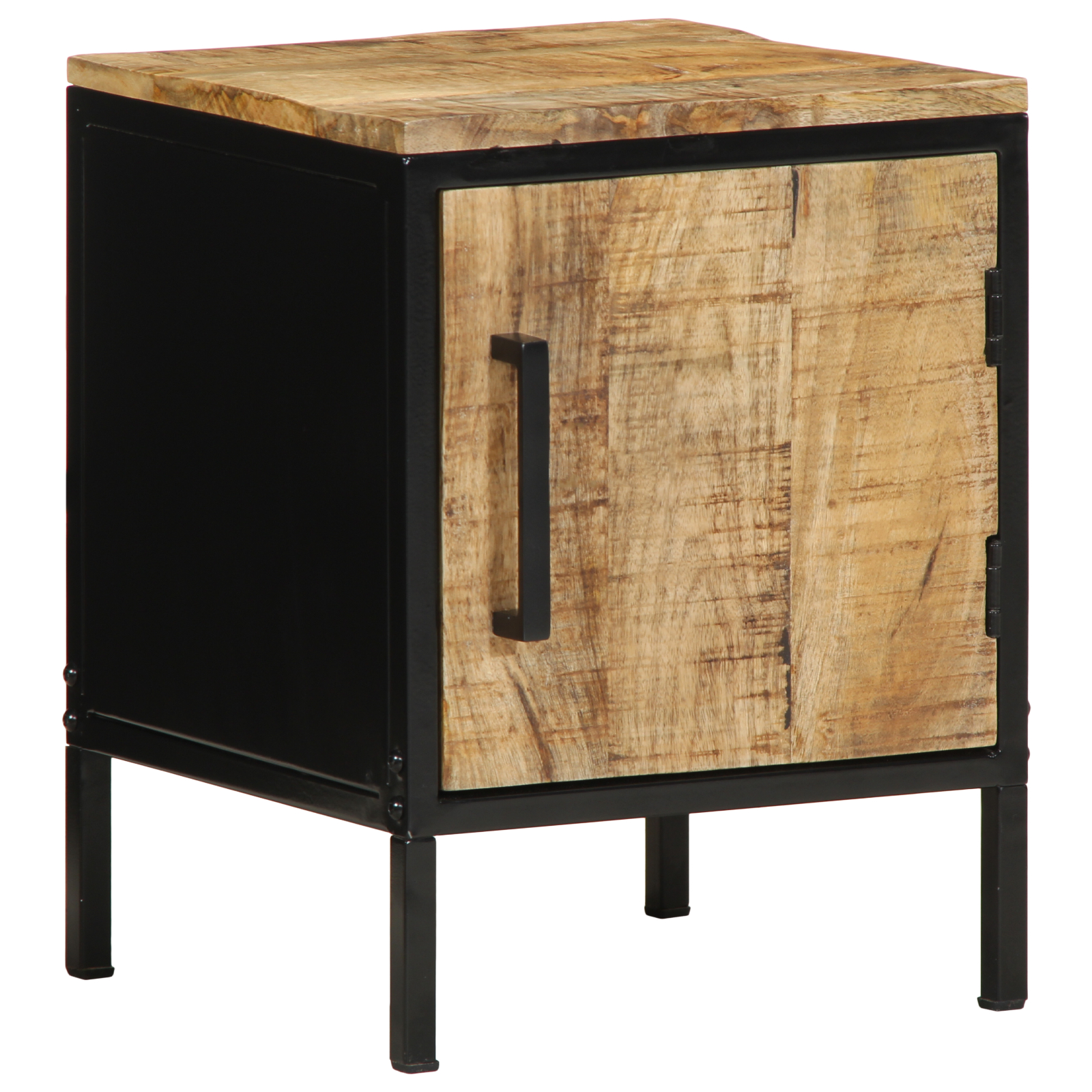 Nachttisch 30x30x40 cm Massivholz Rohes Mango