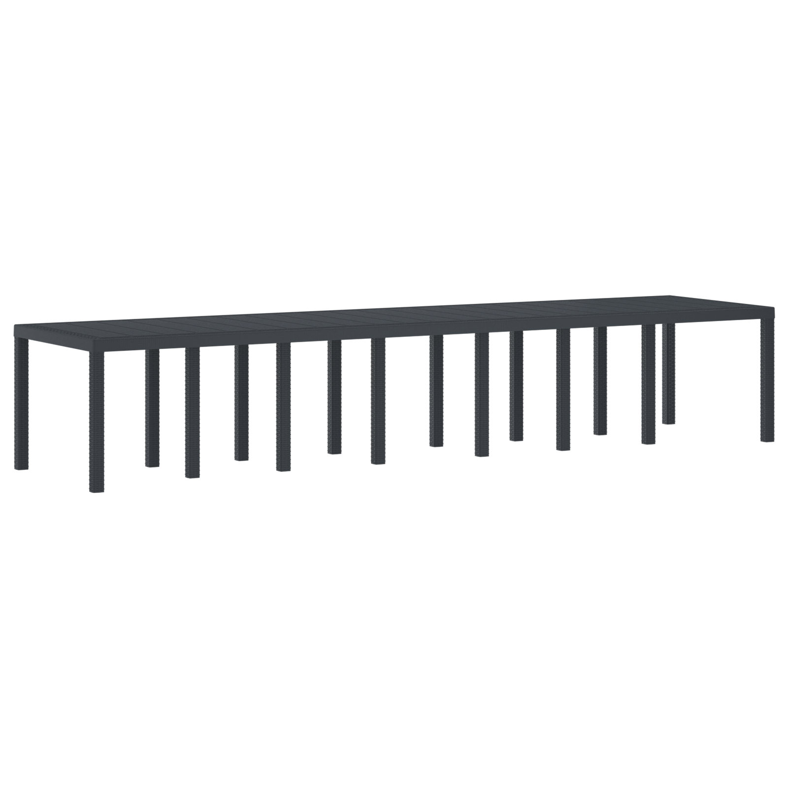 vidaXL vrtná miza antracit 400x100x73 cm Poly Rattan, vidaXL vrtná miza antracit 250x100x73 cm Poly Rattan, vidaXL vrtná miza antracit 150x100x73 cm Poly Rattan - Image 7