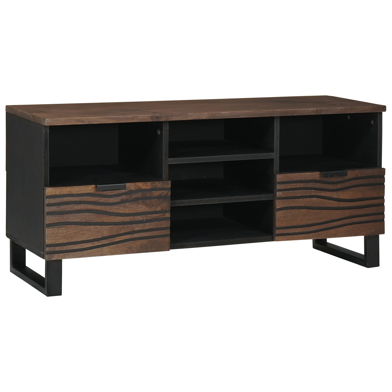 Dulapuri & rafturi pentru stocare media - Cabinet TV 100x33.5x46 cm Lemn Solid Mangou și Lemn Prelucrat