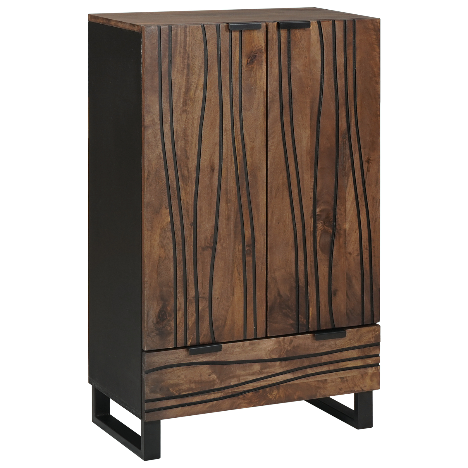 Dulapuri & rafturi pentru stocare media - Highboard 60x33.5x100 cm din lemn masiv de nuc