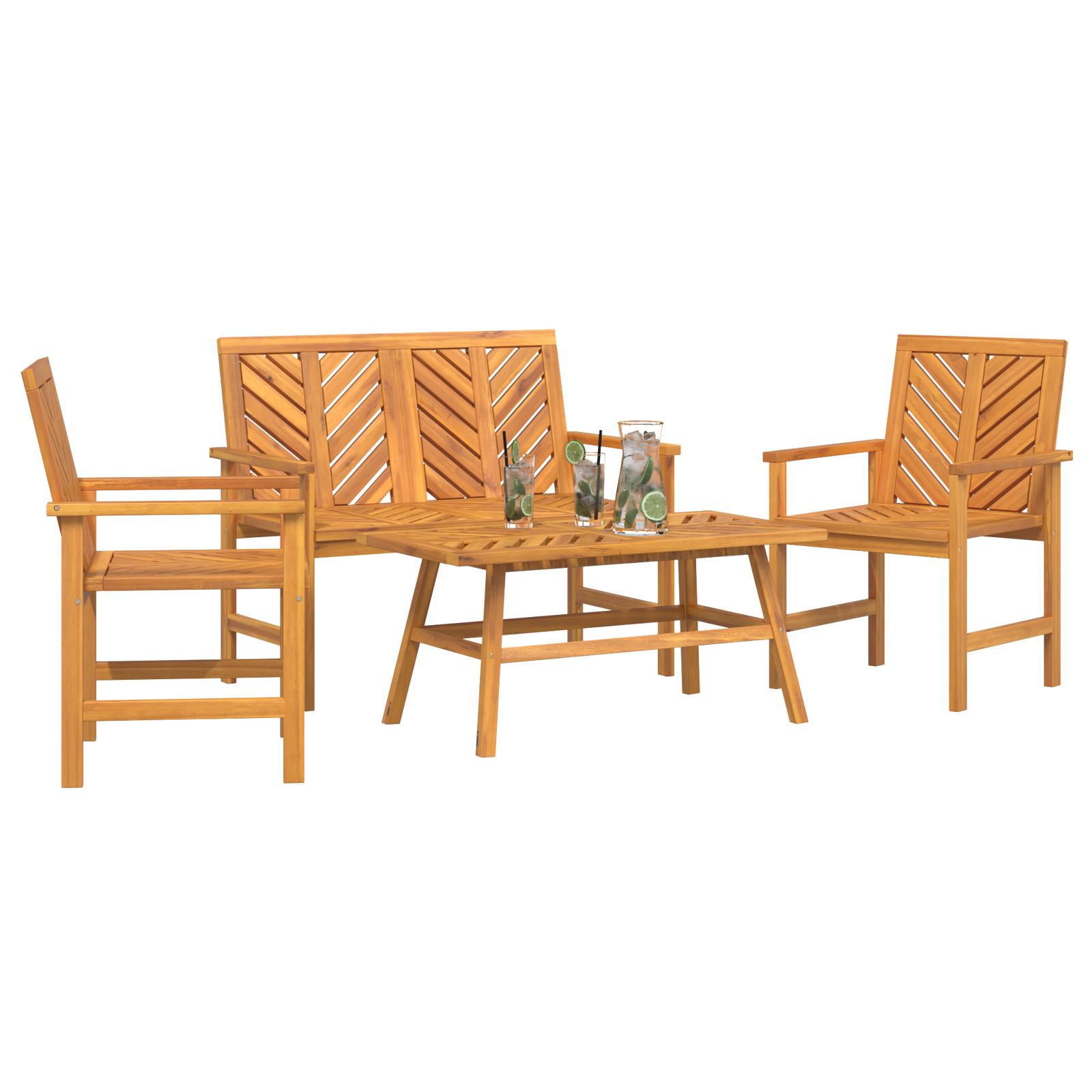 Thumbnail - vidaXL 4-teilige Garten Lounge Set Massivholz Akazie