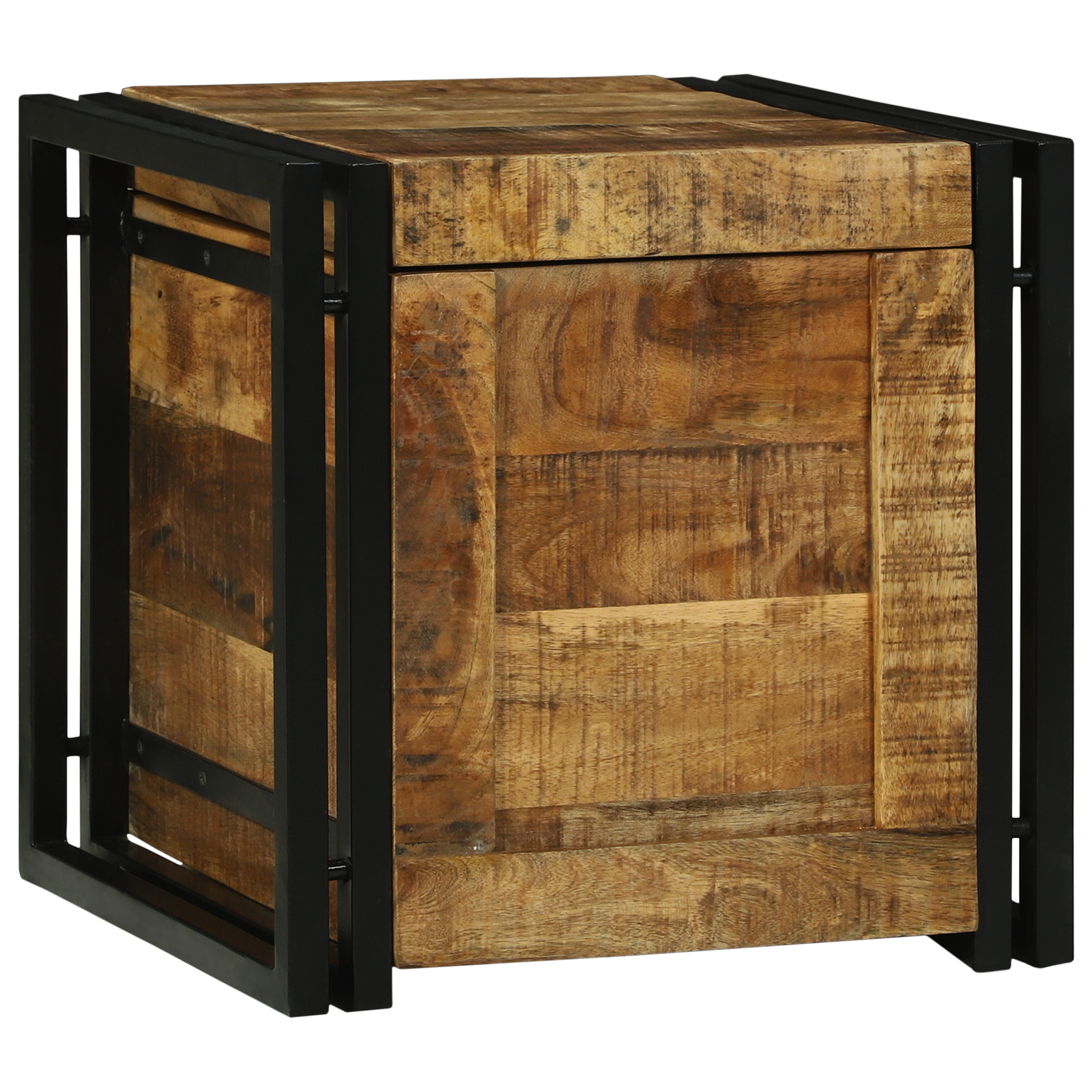 Storage Box 40x40x40 cm Solid Rough Wood Mango