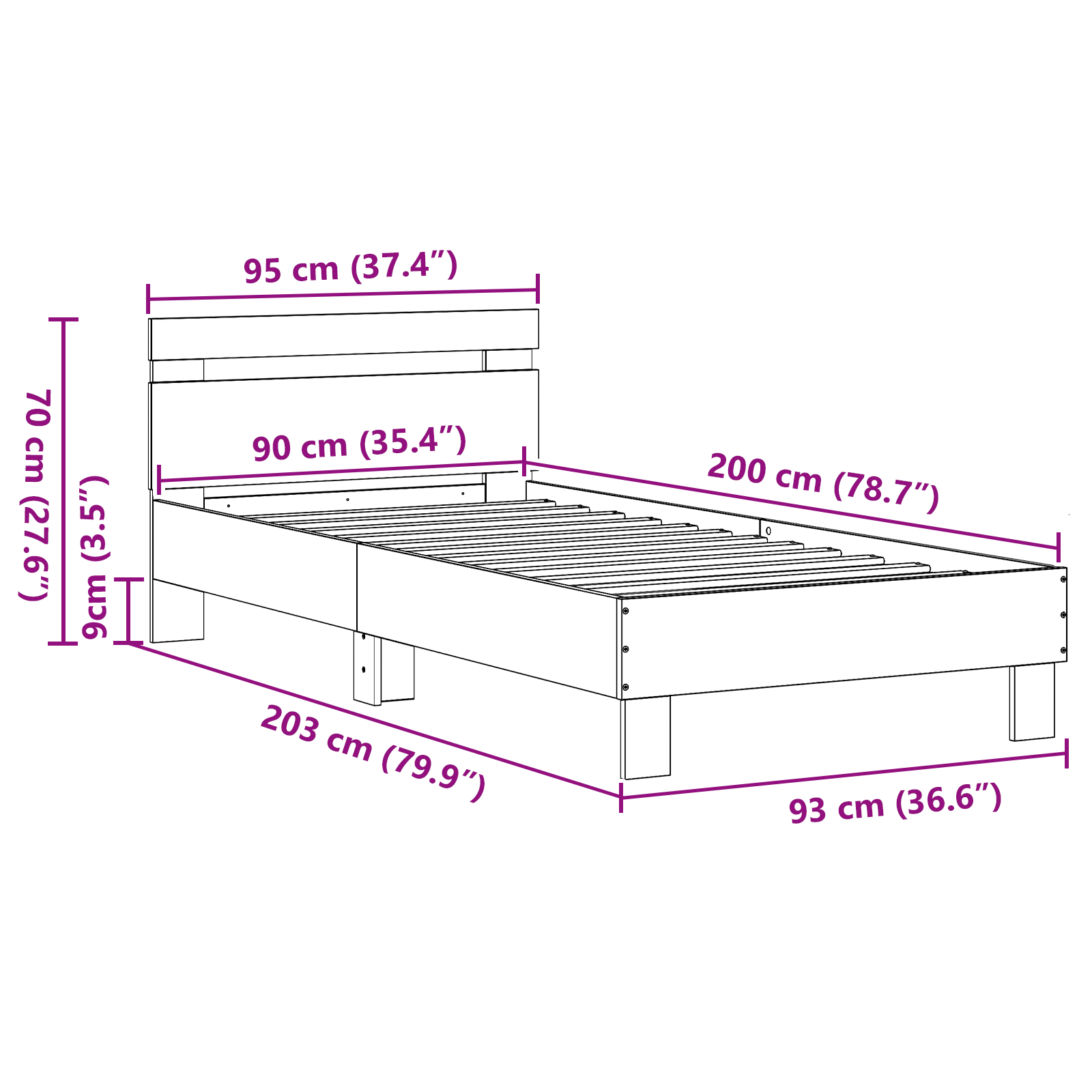 Pat Singur din Lemn Vechi Lemn Masiv Singur Durabil Rustic [11]