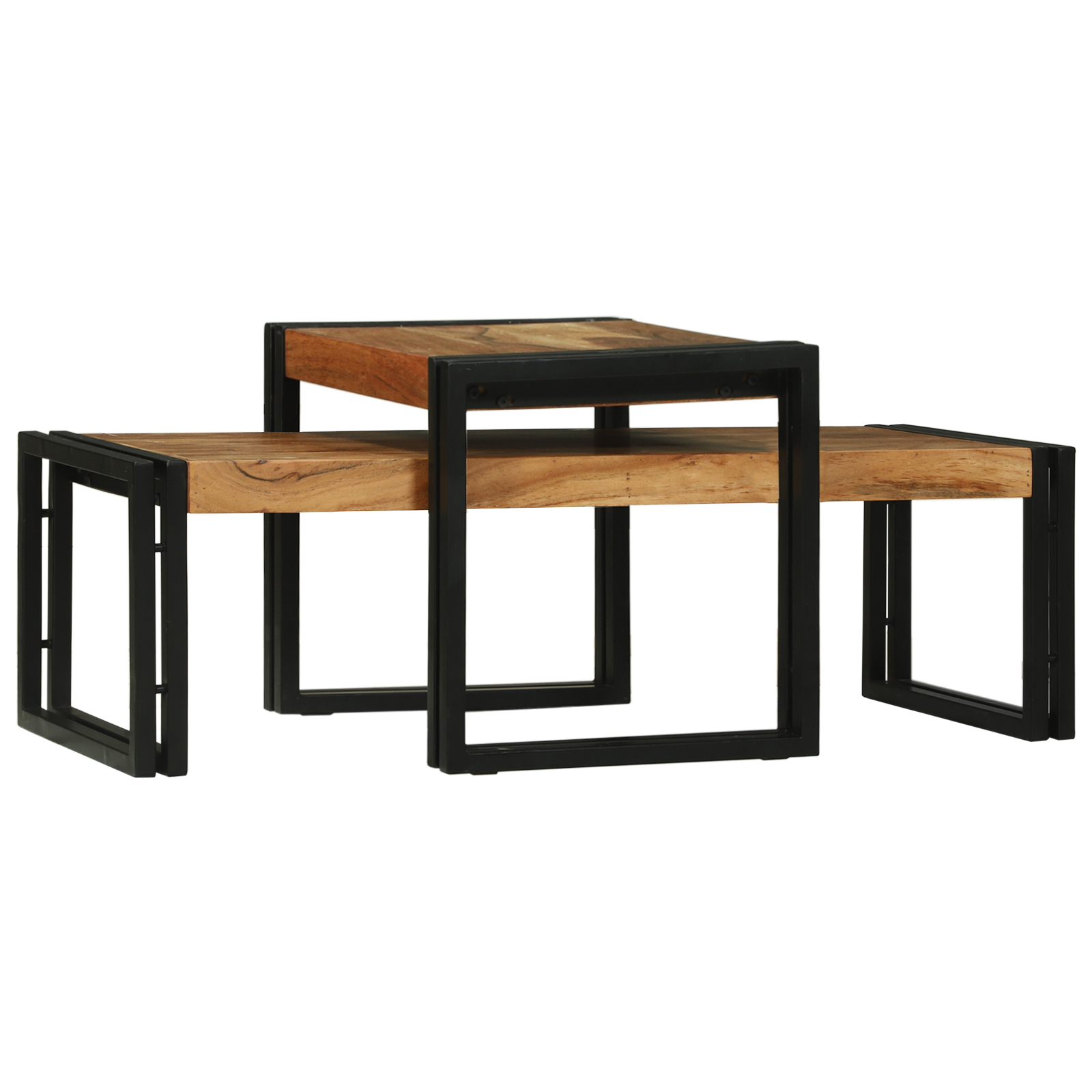 vidaXL 2-teiliges Couchtisch-Set aus massivem Akazienholz