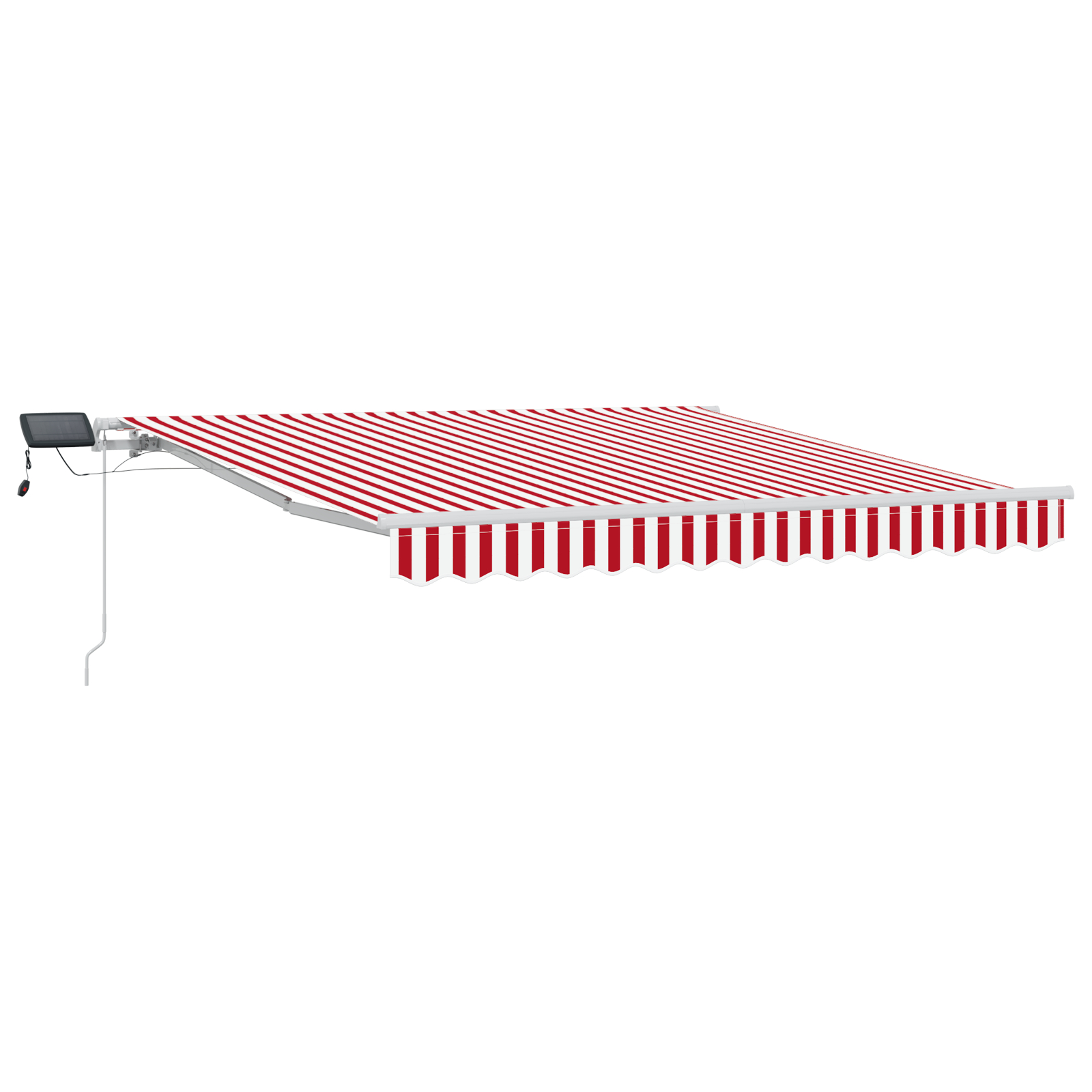 vidaXL Marchează retractabilă manuală cu LED Dungă roșie și albă 350x250 cm