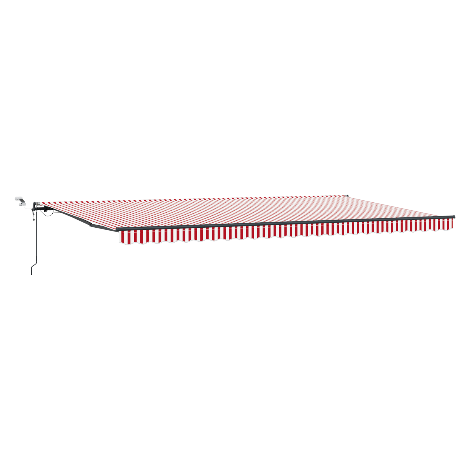 vidaXL Marchiză Retractabilă Automată cu LED Dungi Roșii și Albe 600x300 cm