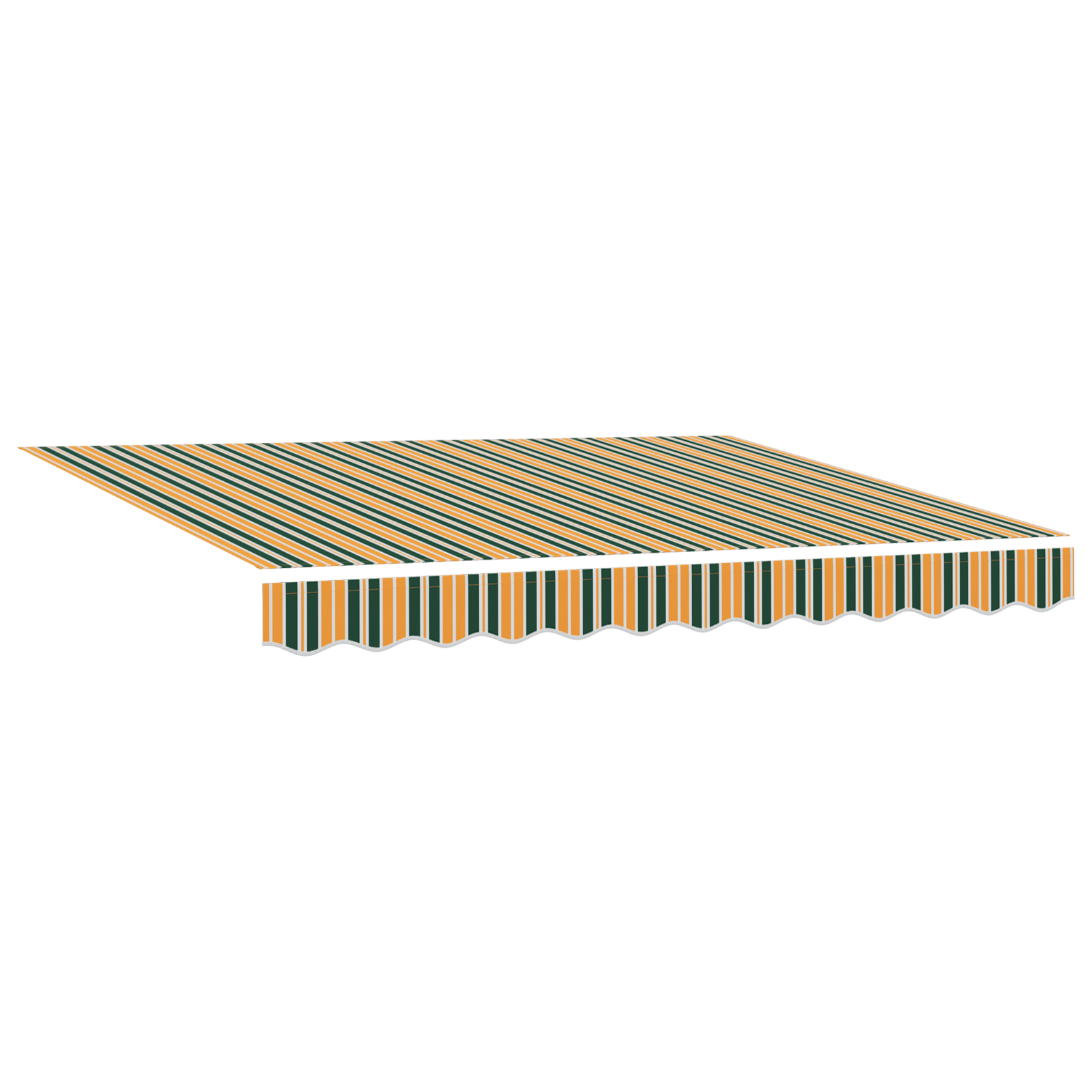 vidaXL Ročna retraktibilna tenda Zelena in Rumena 350x250 cm, vidaXL Tenda za zamenjavo blaga za okvir 3,5x2,5 m Zelena in Rumena - Image 5
