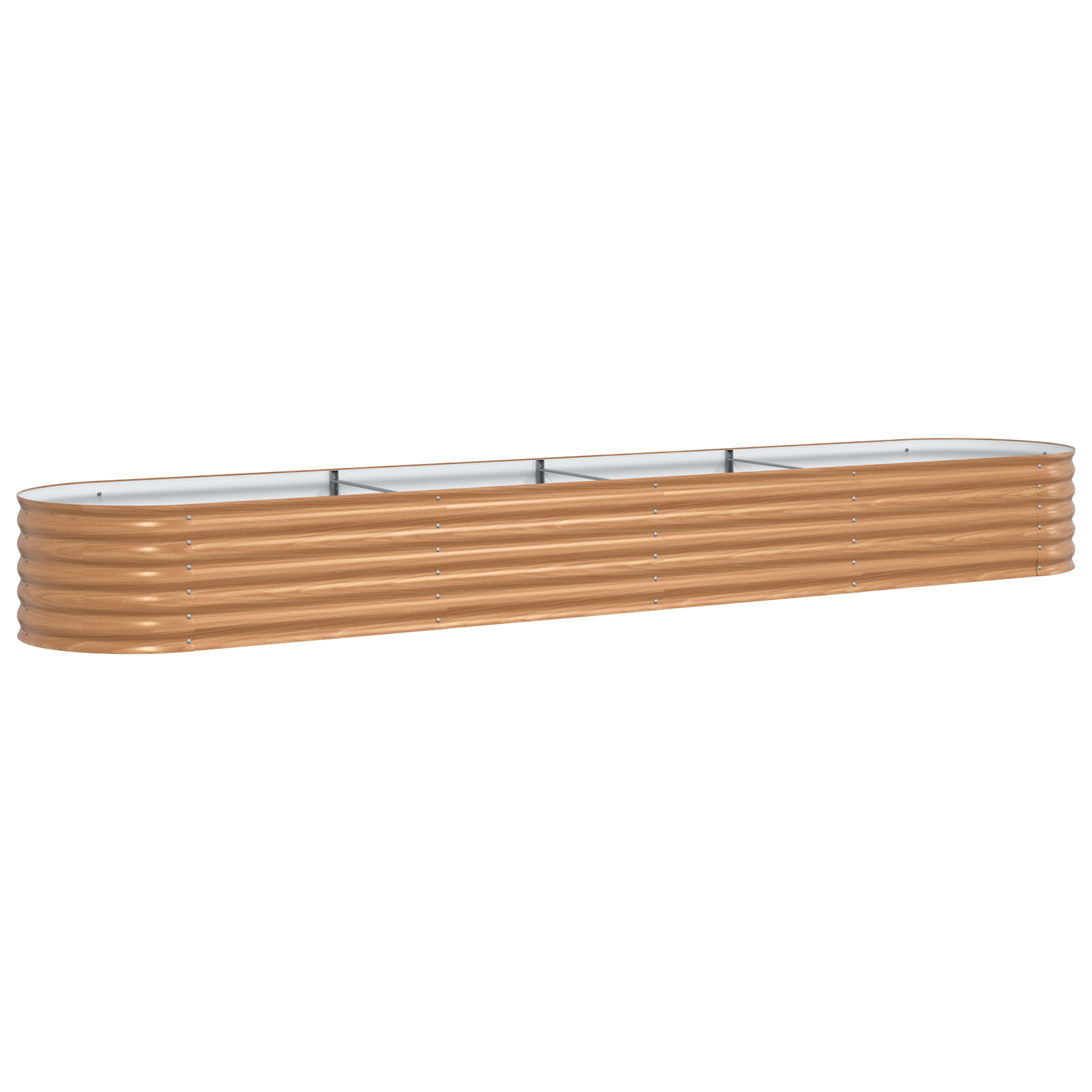 vidaXL Pat Ridicat pentru Grădină Maro cu Aspect de Lemn 400x80x44 cm Metal