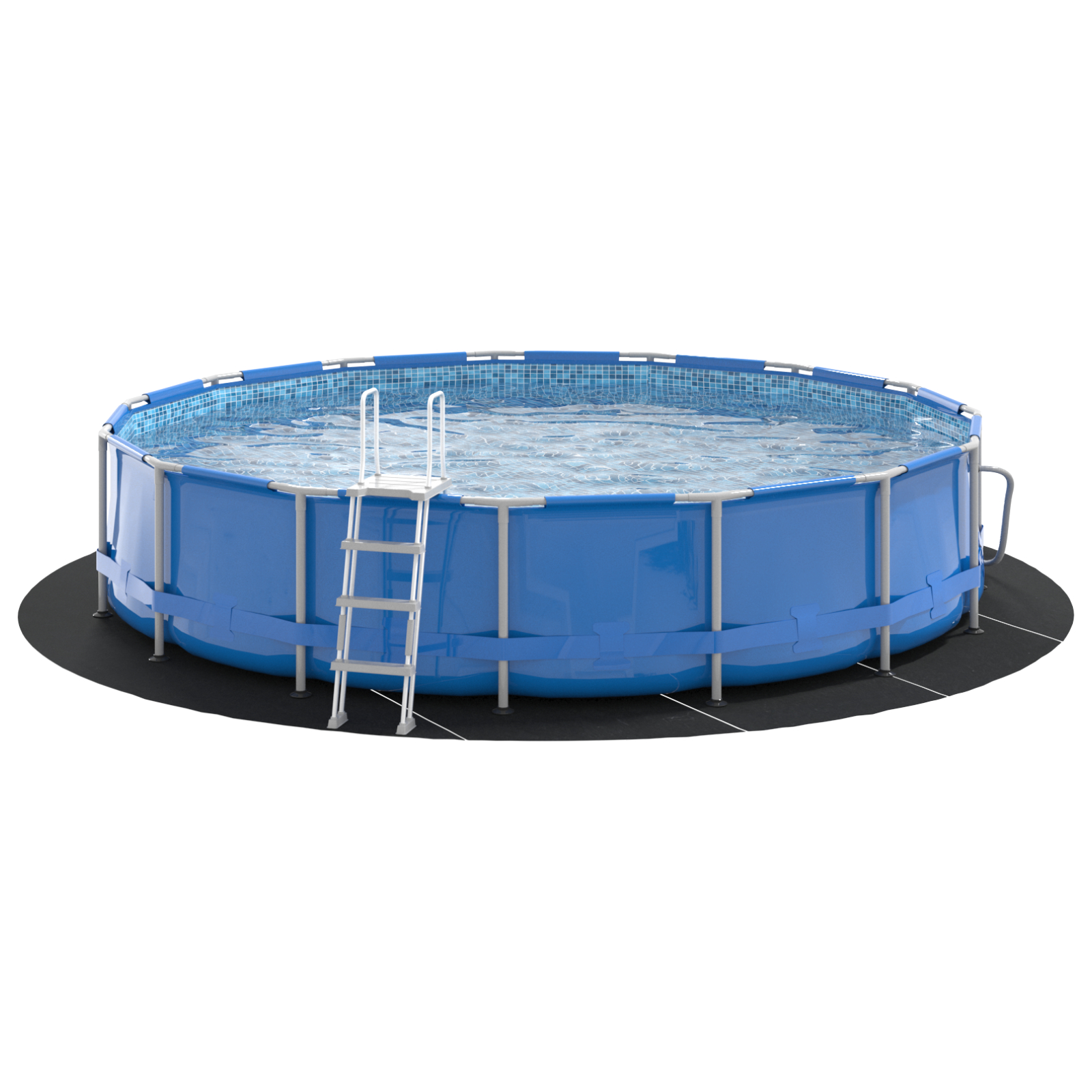 Thumbnail - vidaXL Runde Poolabdeckung Schwarz Polyethylen Ø 550 cm Langlebig