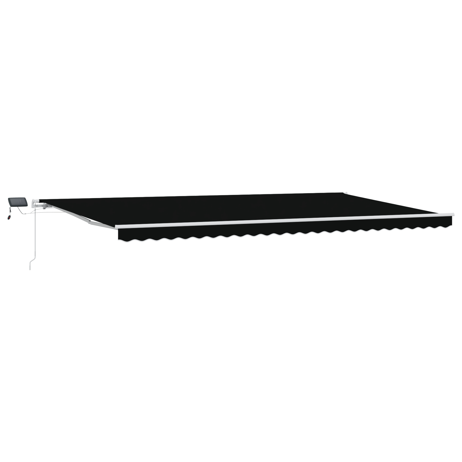 Thumbnail - vidaXL Manuelle Einziehbare Markise mit LED Schwarz 600x300 cm,  Markisen-Ersatzstoff für 6x3 m Rahmen Schwarz