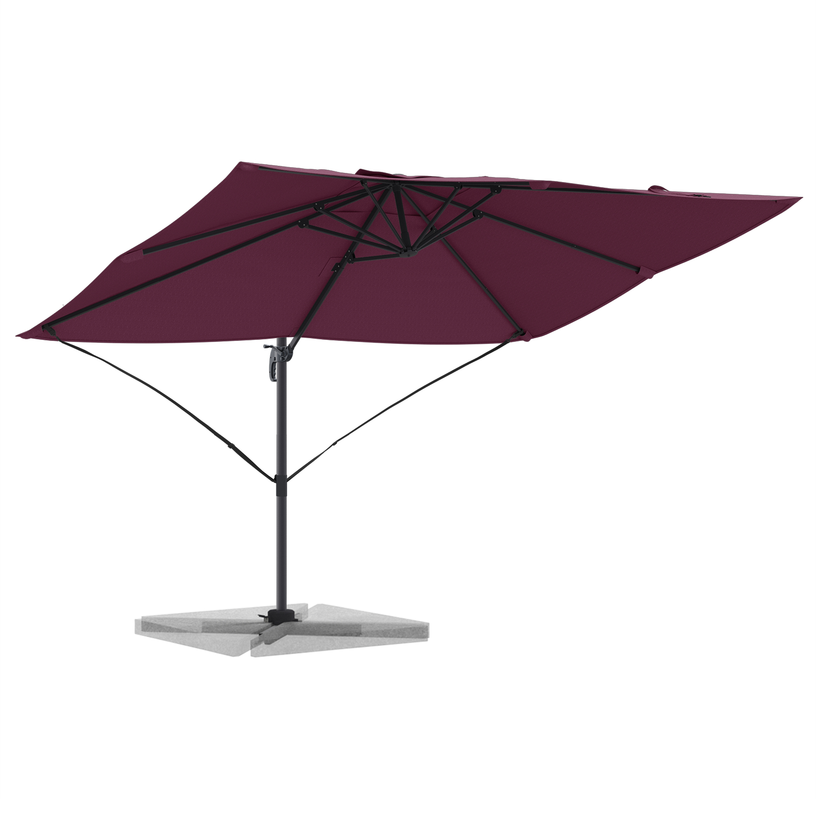 Thumbnail - vidaXL Großer Freischwingender Sonnenschirm Burgunderrot Polyester, Stahl