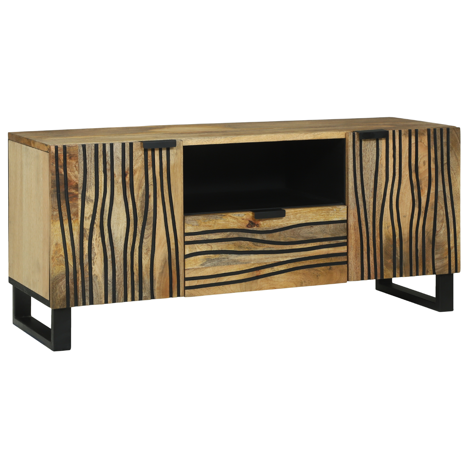 Dulapuri & rafturi pentru stocare media - Dulap TV 105x33.5x46 cm din Lemn Solid de Mango