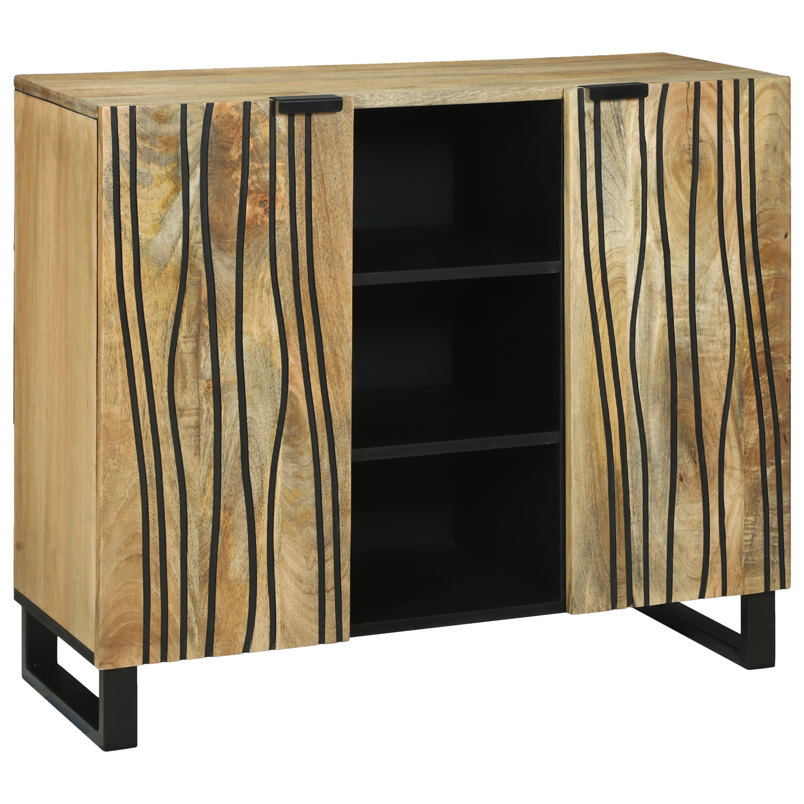 Dulapuri & rafturi pentru stocare media - Birou lateral 90x33.5x75 cm din lemn masiv de mango