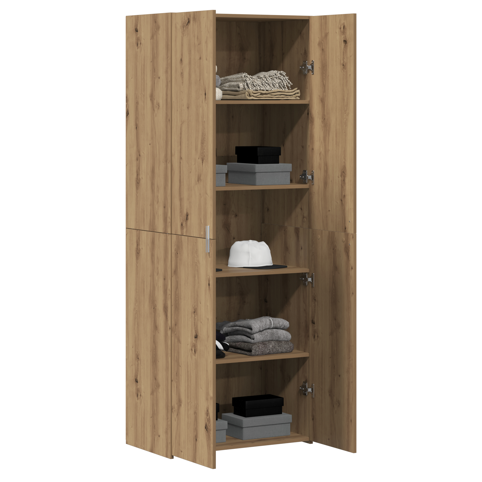 vidaXL Dressoir Artisan Eiken 70x42,5x185 cm Bewerkt Hout - Afbeelding 3