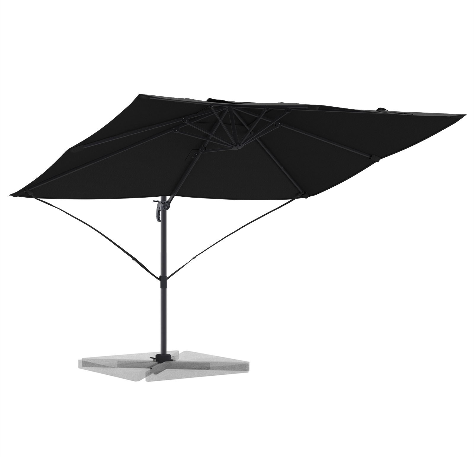Thumbnail - vidaXL Cantilever-Sonnenschirm Schwarz Polyester mit Metallrahmen Groß