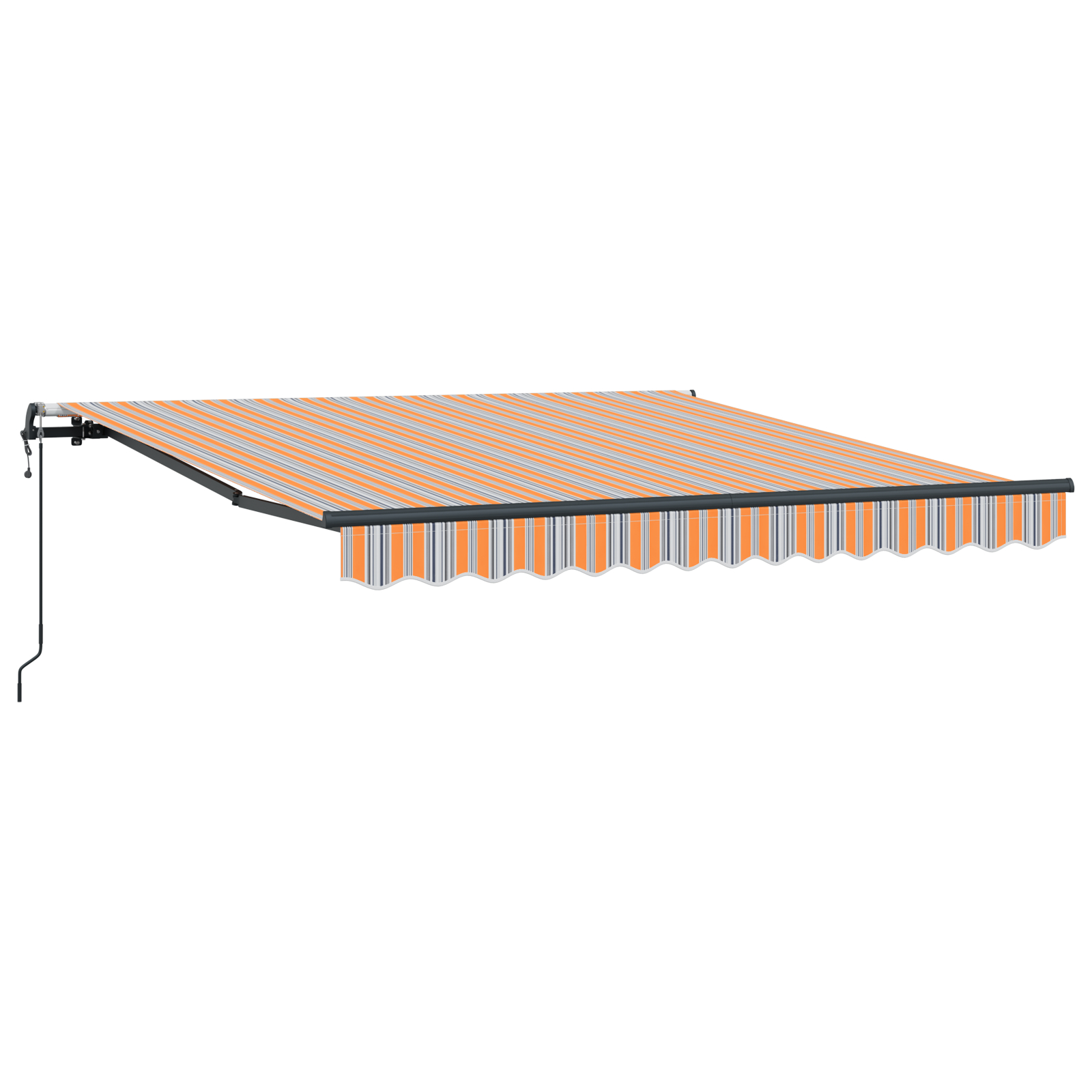 vidaXL Marchiză retractabilă automată cu dungi multicolore 300x250 cm