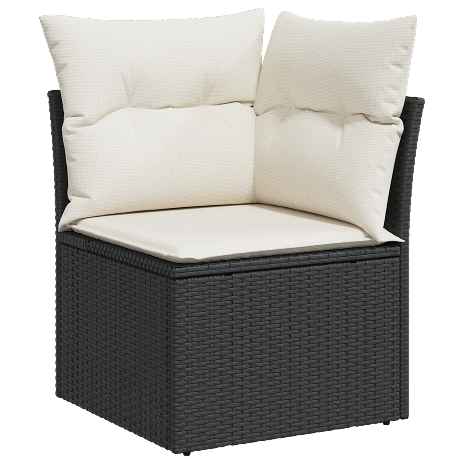 vidaXL 10-delni vrtni sofa set s blazinami črni poli ratan akacija, vidaXL 3-delni vrtni jedilni set s blazinami črni poli ratan akacija - Image 6