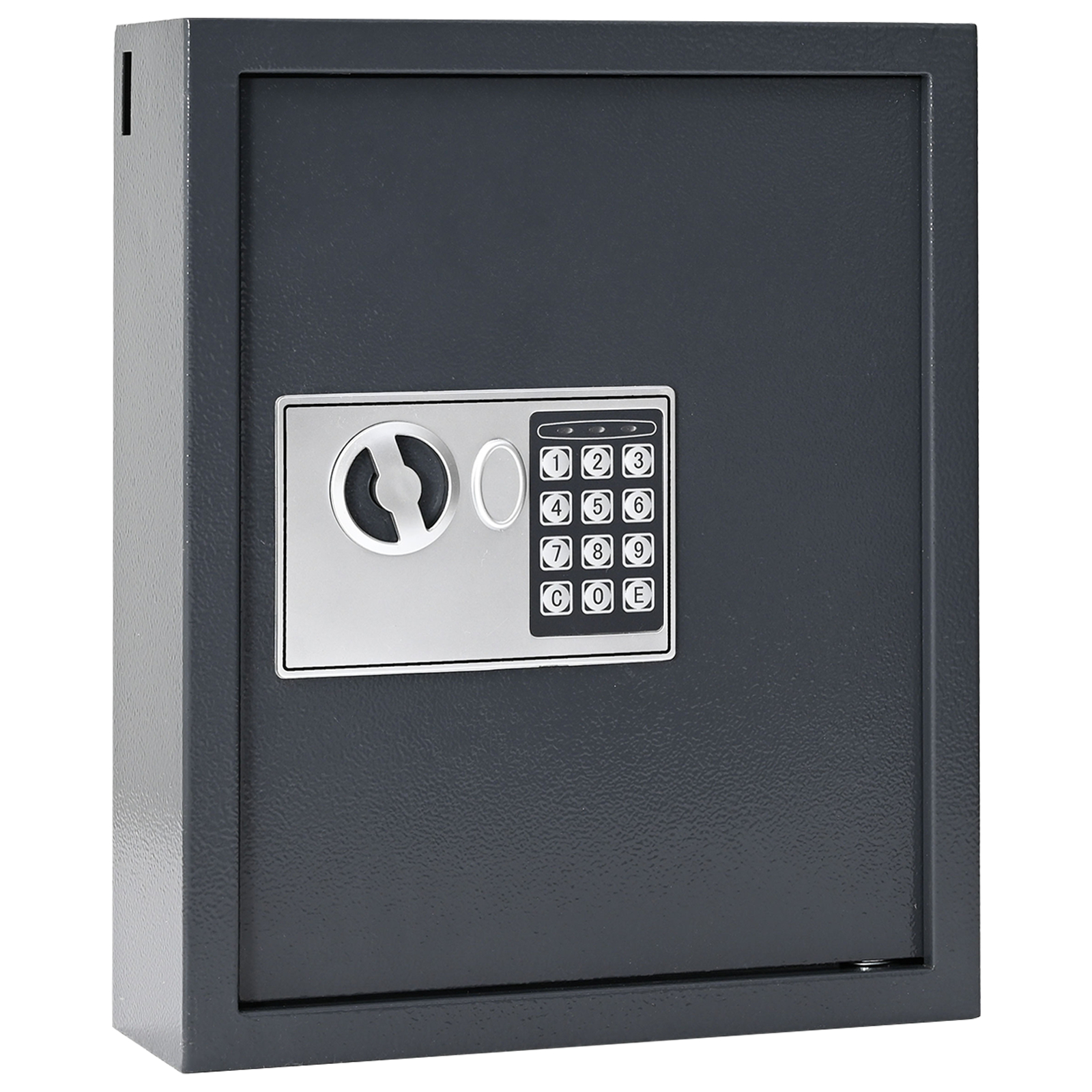 vidaXL Toetsenbord Kluis Gunmetal Grijs Staal, Chroom Medium Sloten