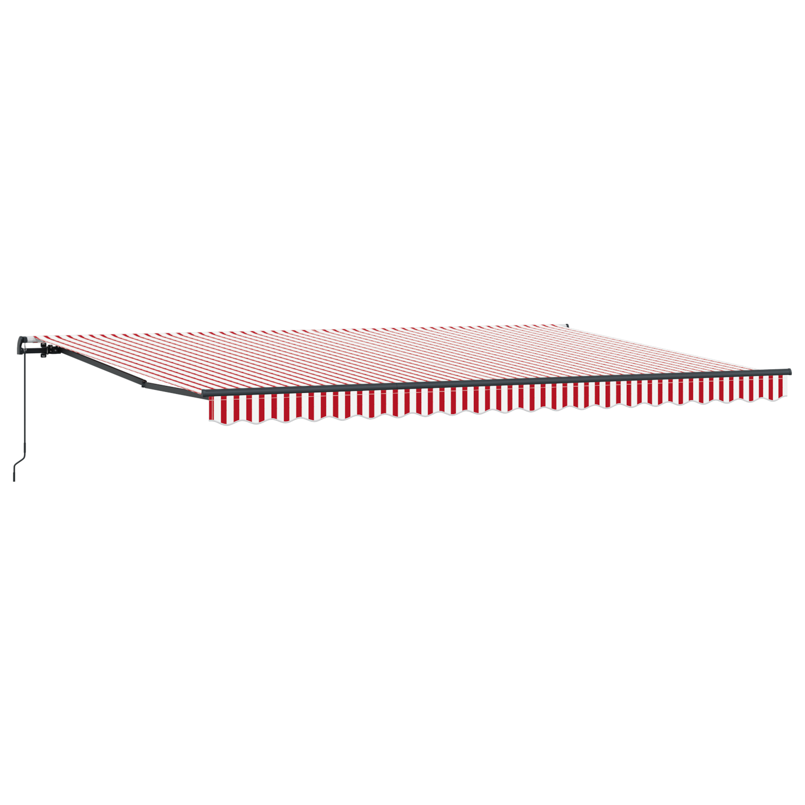 vidaXL Ročna retraktibilna tenda rdeče in bele barve 500x300 cm - Image 6