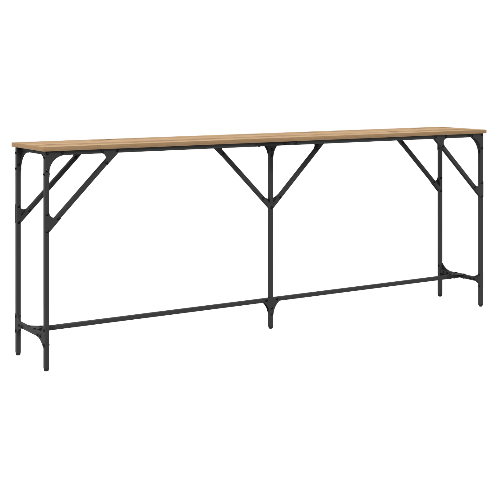 vidaXL Console Tafel Artisan Eiken 200x29x75 cm Geengineerd Hout - Afbeelding 8