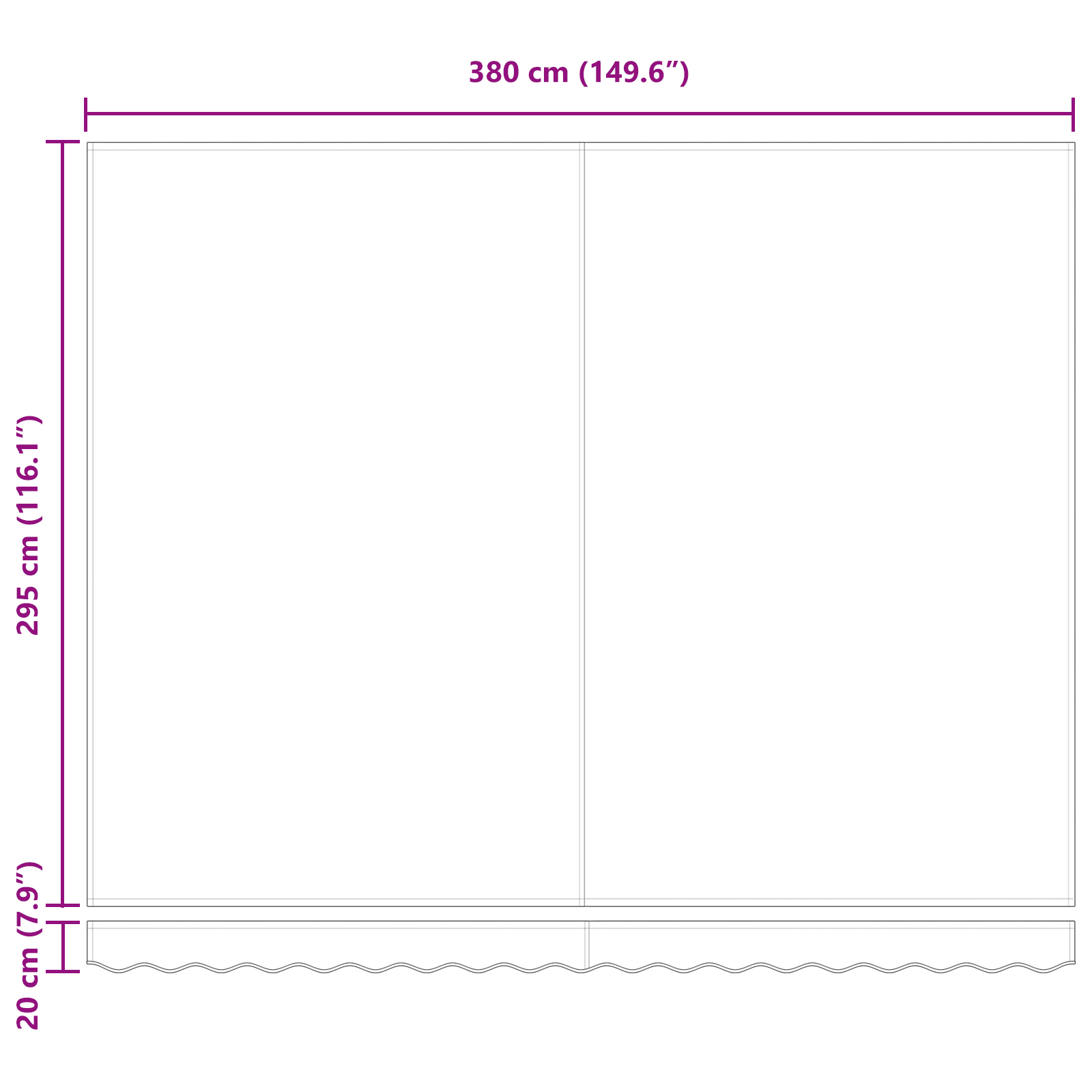 vidaXL Ročna retraktibilna tenda Bela 400x350 cm, vidaXL Nadomestni material za tenda za okvir 4x3.5 m Bela - Image 11