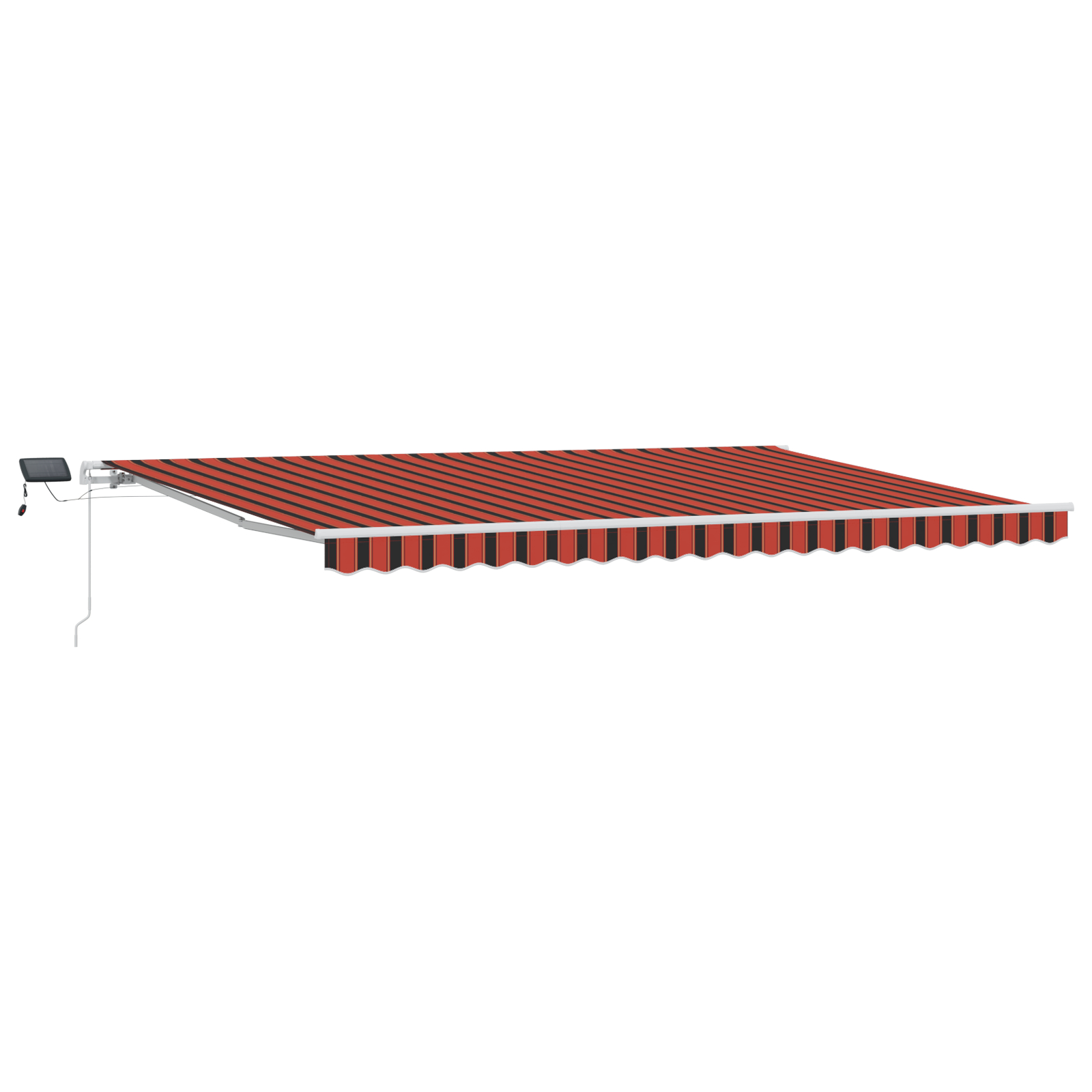 vidaXL Marchiză retractabilă manuală cu LED-uri portocalii și maro, 500x300 cm