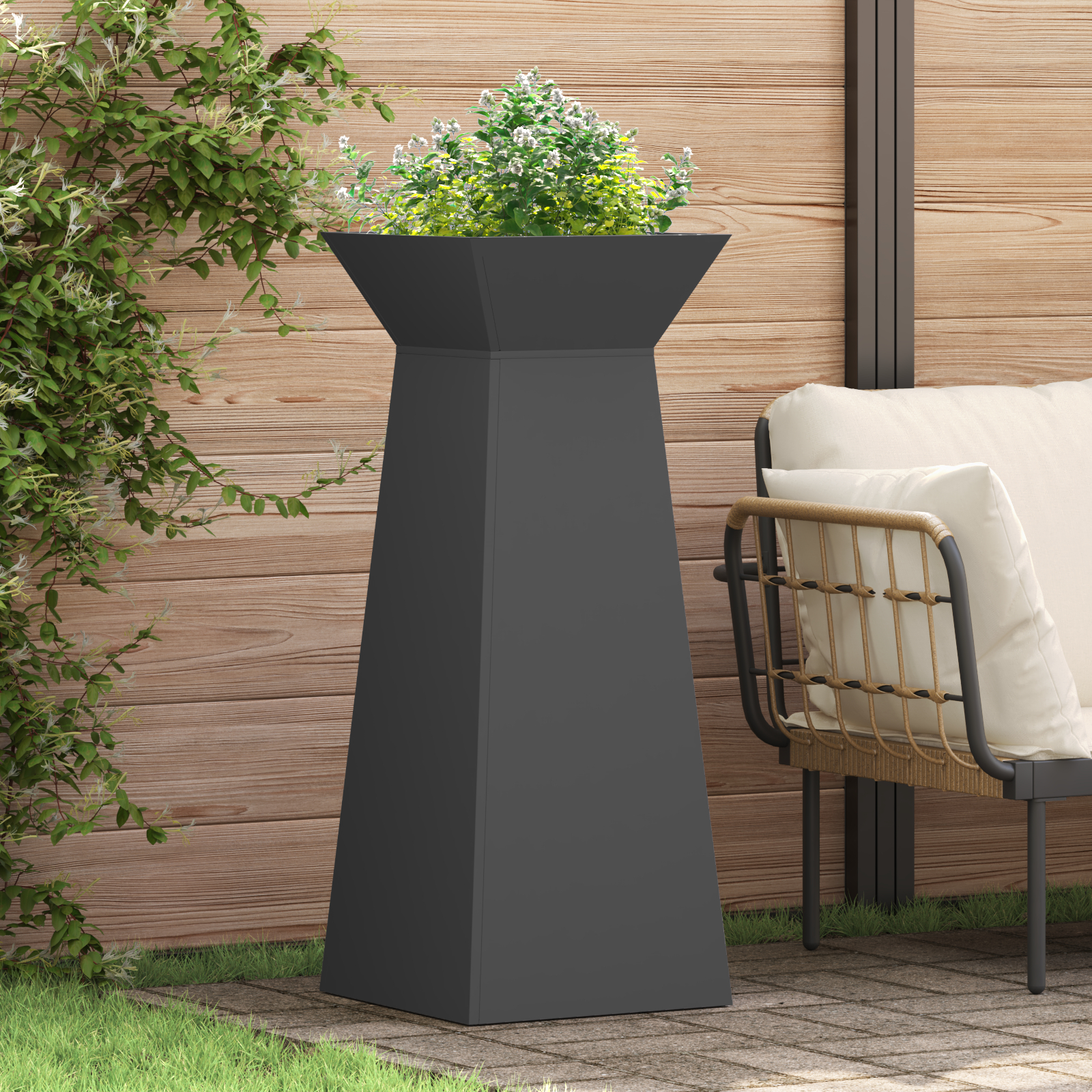 vidaXL Pflanzenständer Schwarz Metall 40 x 40 x 101 cm