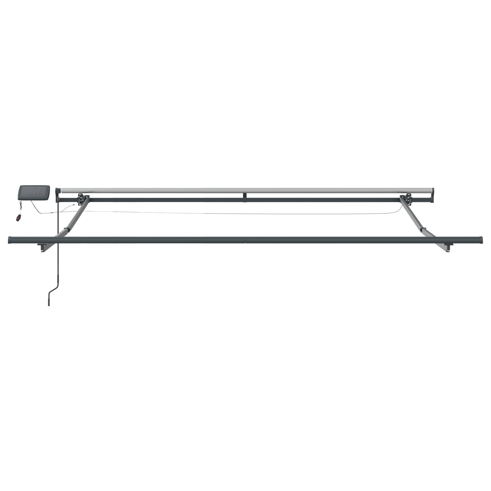 vidaXL Ročna Retraktibilna Tenda z LED Črna 300x250 cm, vidaXL Nadomestna Tenda za Okvir 3x2.5 m Črna - Image 10
