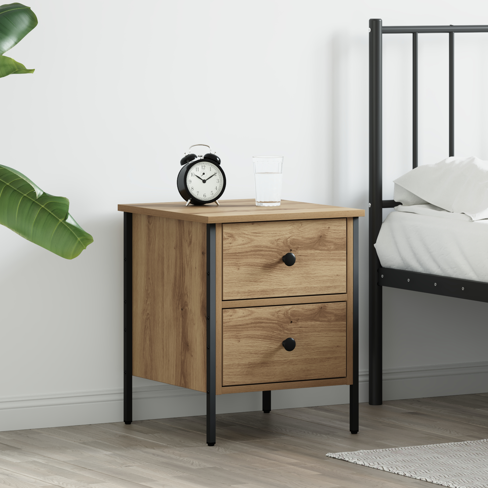 Mese - Dulap de noapte Artisan Oak 40x42x50 cm Lemn prelucrat